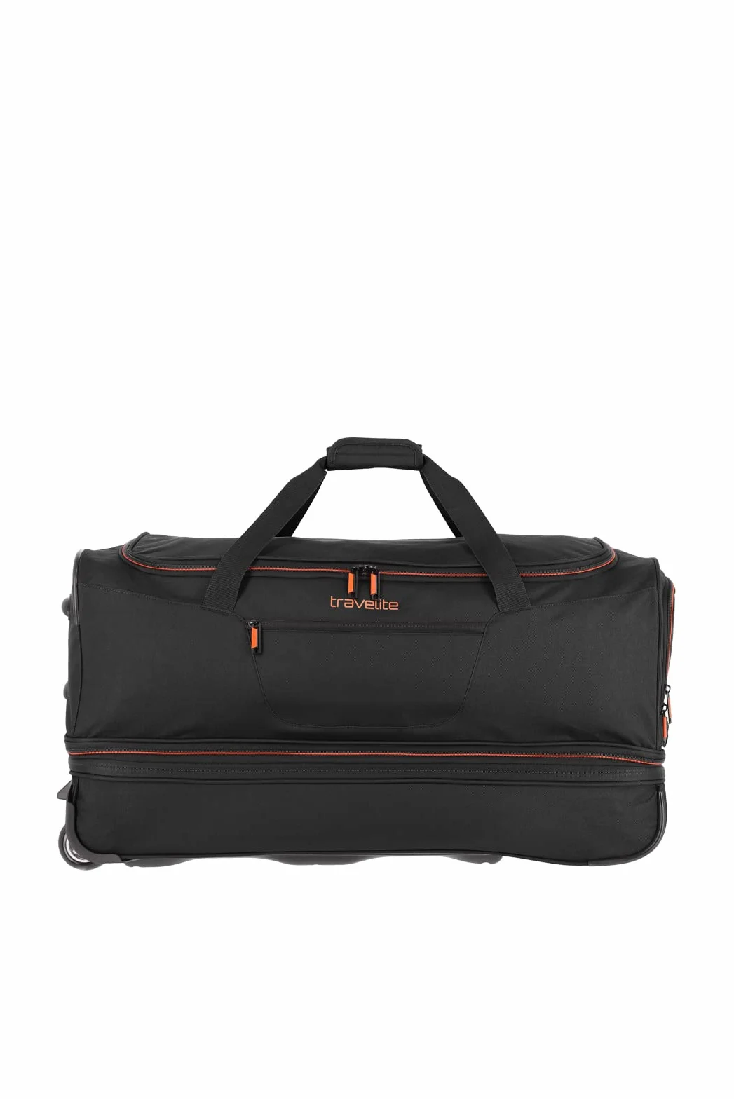 travelite Torba podróżna na wózek 2-kołowy rozmiar L ze składanym, seria bagażowa BASICS: miękka torba podróżna na bagaż z kółkami o dodatkowej pojemności, 70 cm, 98 litrów (z możliwością rozszerzenia do 119 litrów)