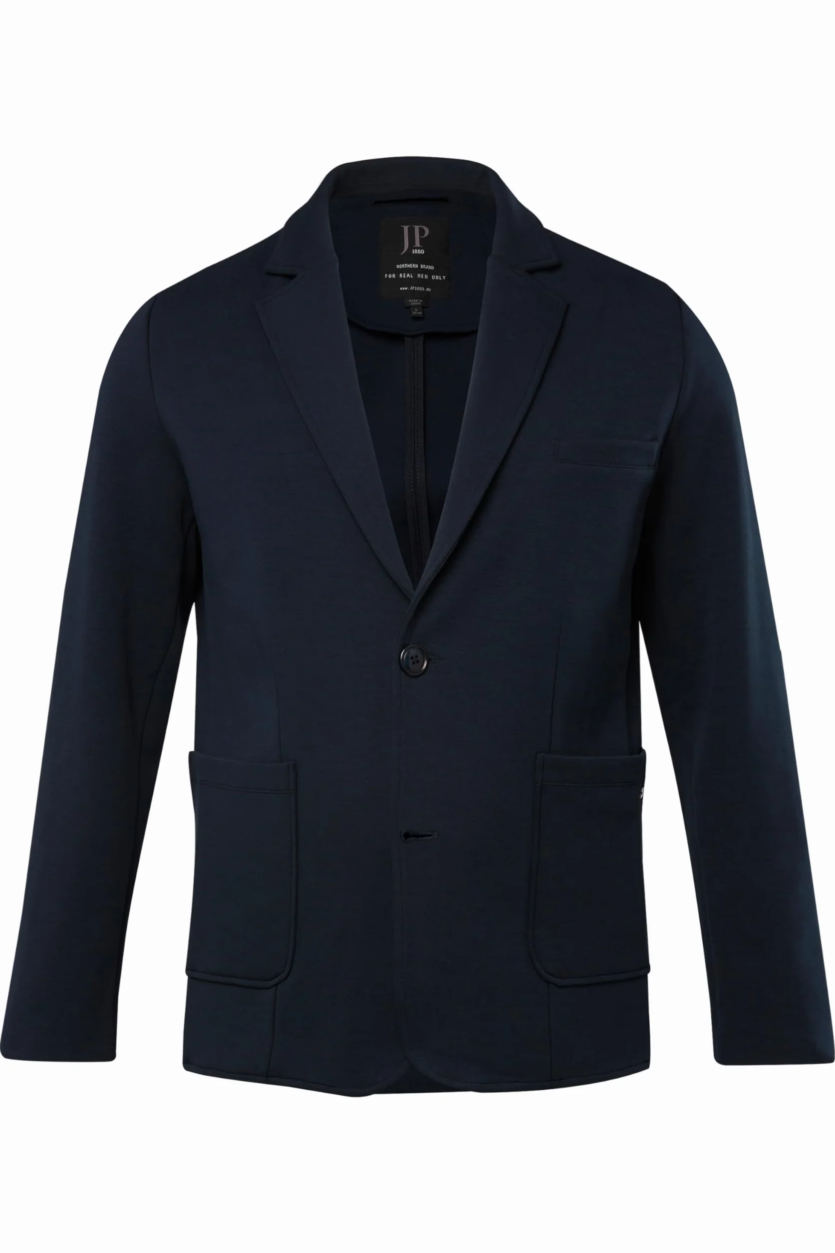 JP 1880 Męskie duże rozmiary, ponadgabarytowe, odzież męska, L-8XL, marynarka dżersejowa New York, FLEXNAMIC®, Business, zestawy konstrukcyjne, do 8 XL 806498, granatowy, 8XL
