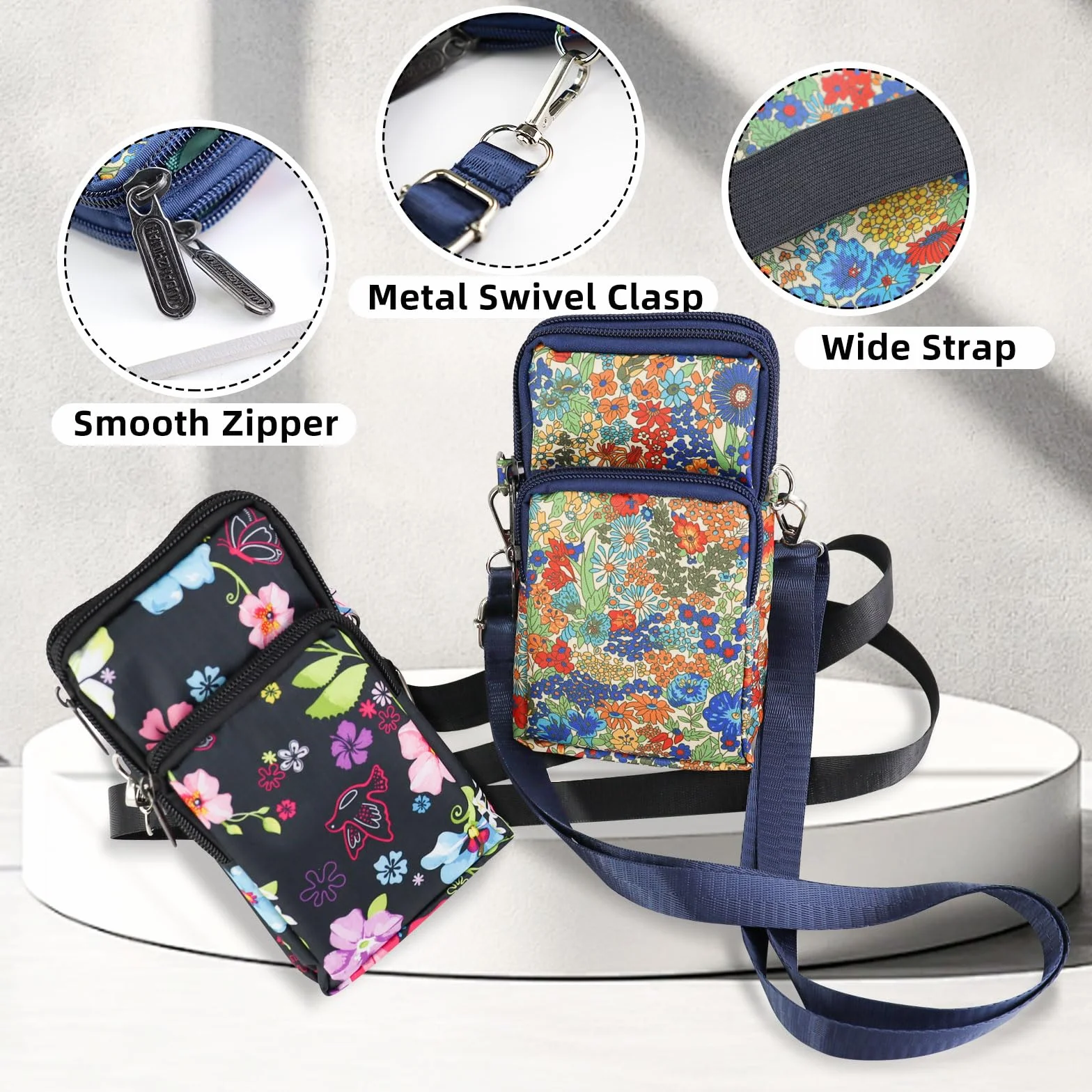 Damska torba na ramię, mała, nylonowa torba crossbody dla kobiet, mała torebka damska do chodzenia