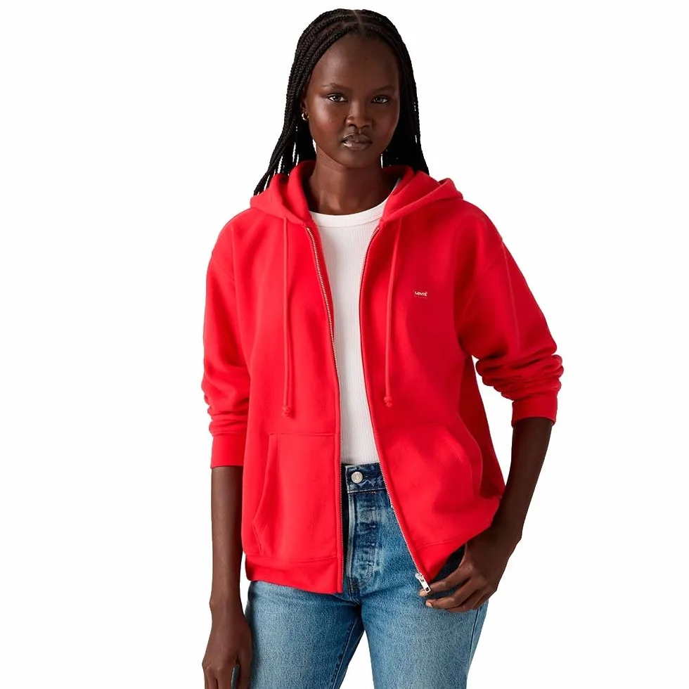 Levi's Damska bluza z kapturem Everyday Zip Hoodie, czerwony (True Red), XS
