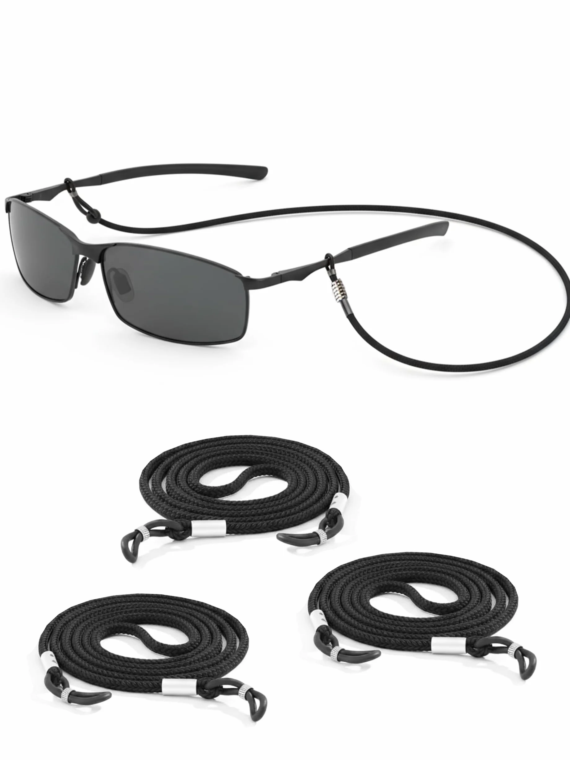 SPORTS WORLD VISION 4 szt unisex, pasek i uchwyt do okularów, wysokiej jakości, antypoślizgowy łańcuszek do okularów | Wytrzymały łańcuszek do okularów dla kobiet i mężczyzn,