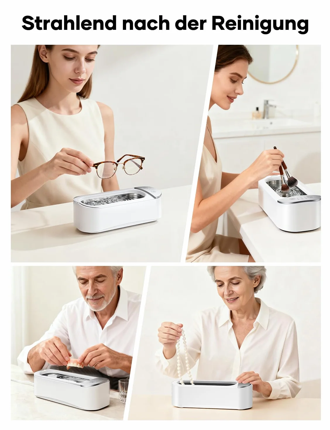 Ultrasonic Cleaner ultradźwiękowe urządzenie do czyszczenia okularów, 450 ml, z 3 funkcjami czasowymi, do okularów, biżuterii, zegarków