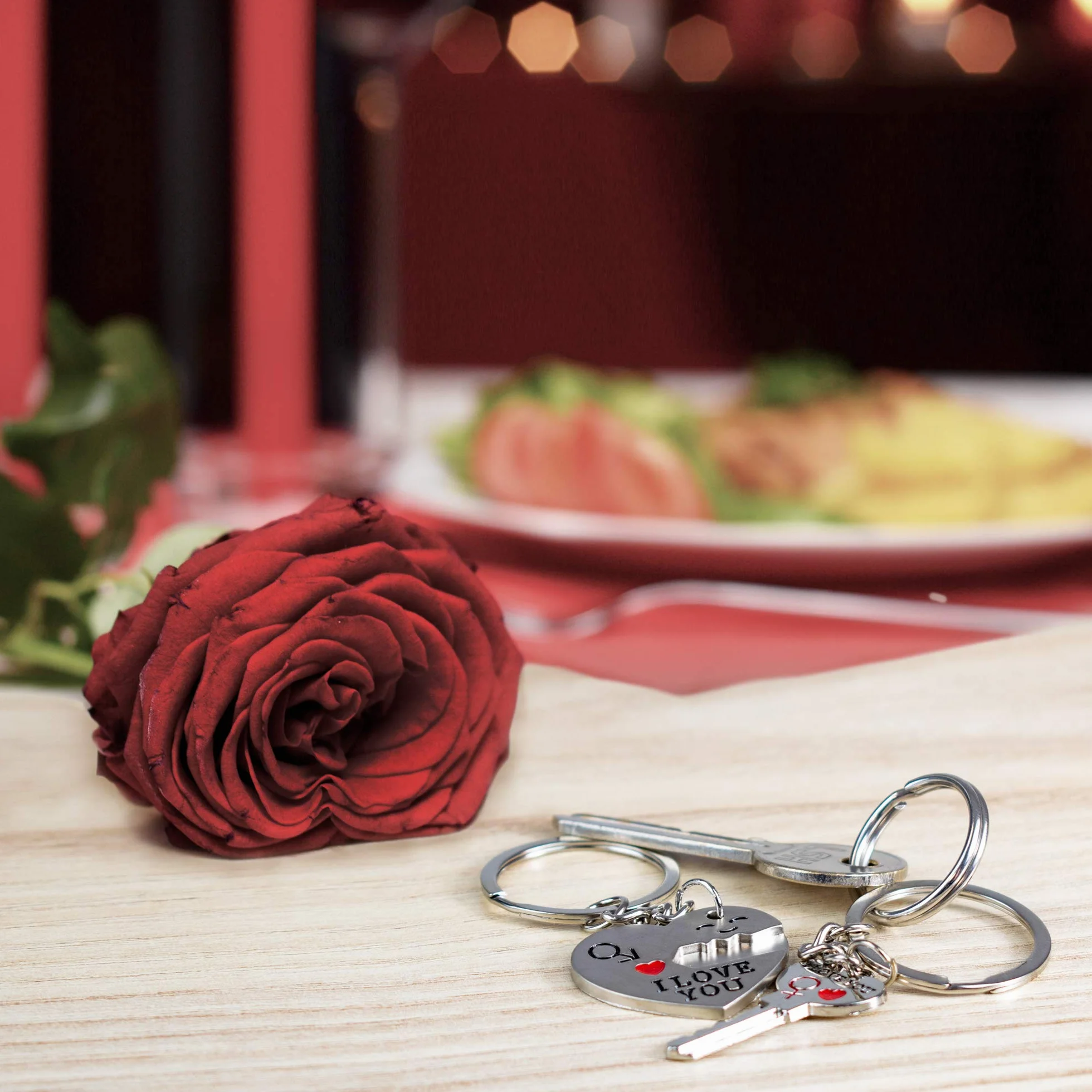 TRIXES Para breloczków walentynkowych, „I Love You” serce, dla par, urocze prezenty dla chłopaka, dziewczyny, dla niego, niej, prezent dla męża, żony