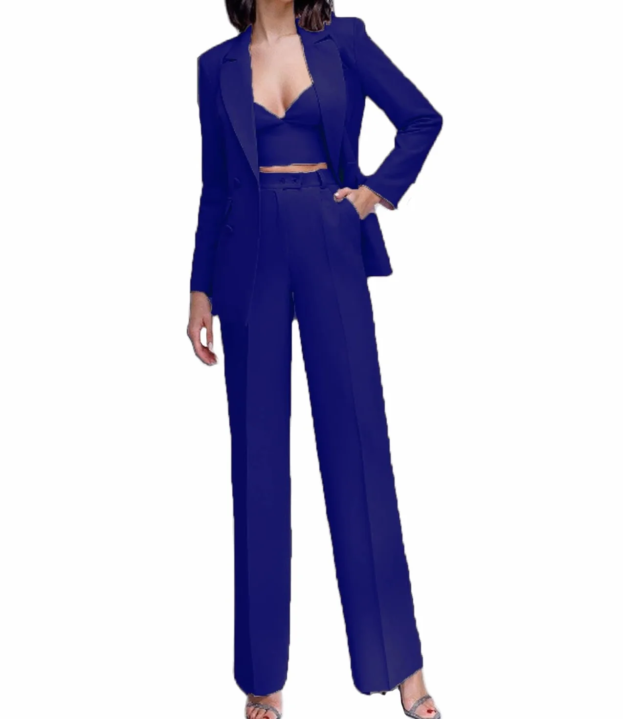 Spodnie garnitur dla kobiet biznes 2 sztuki biurowe damskie garnitury zestawy slim fit formalny garnitur damski