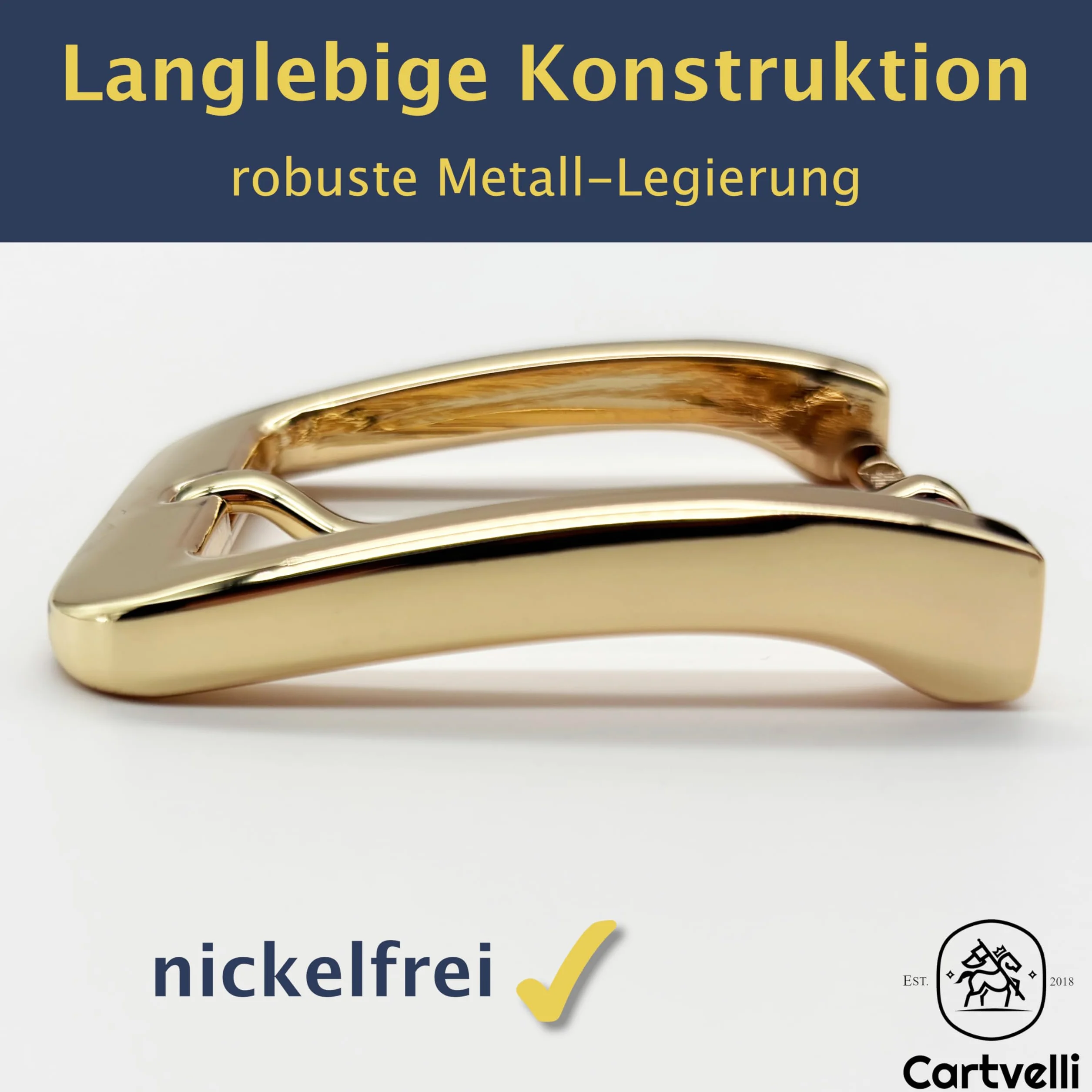 Klamra paska do paska 40 mm złota błyszcząca, Złoty błyszczący, 40mm