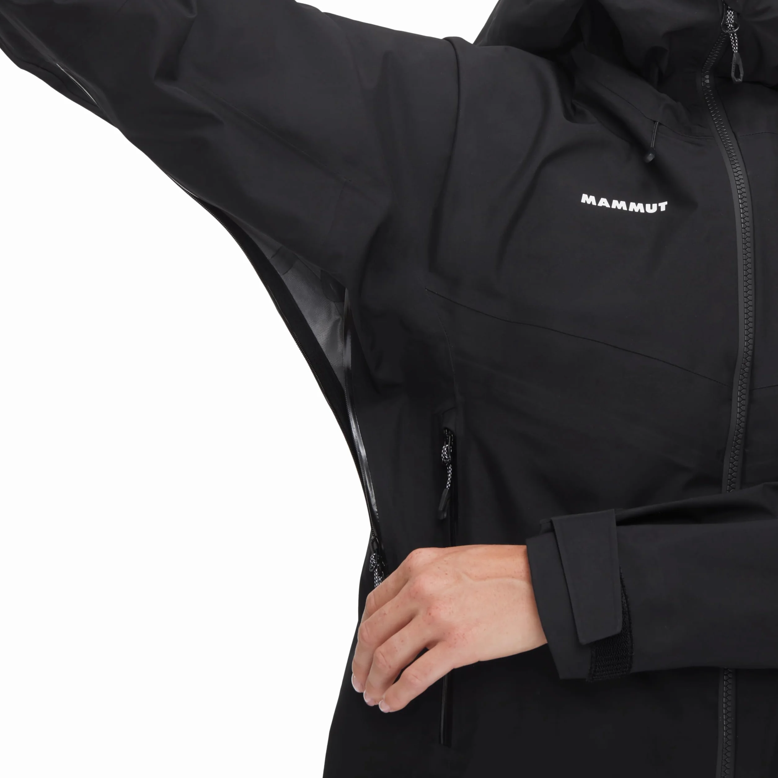 Mammut Crater IV HS Hooded Jacket Women – Damska Kurtka Wodoodporna z Kapturem | Oddychająca i Lekka | Czarna, Rozmiar XL