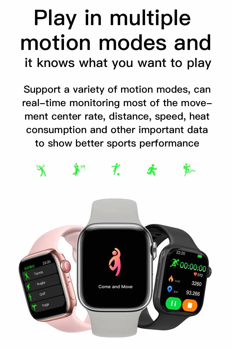 2023 Watch 9 Max Smart Watch Men Body Temperature BT Call NFC Always on Display Fitness Women Series 8 Smartwatch dla iOS Android (czarny)
