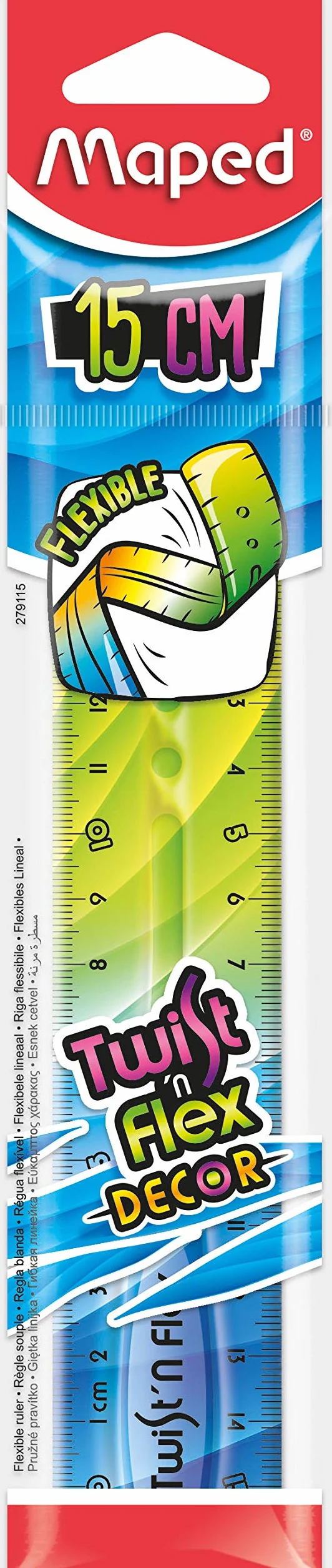 Maped Twist Flex Decor 279115 Linijka, Wielokolorowy, 15cm