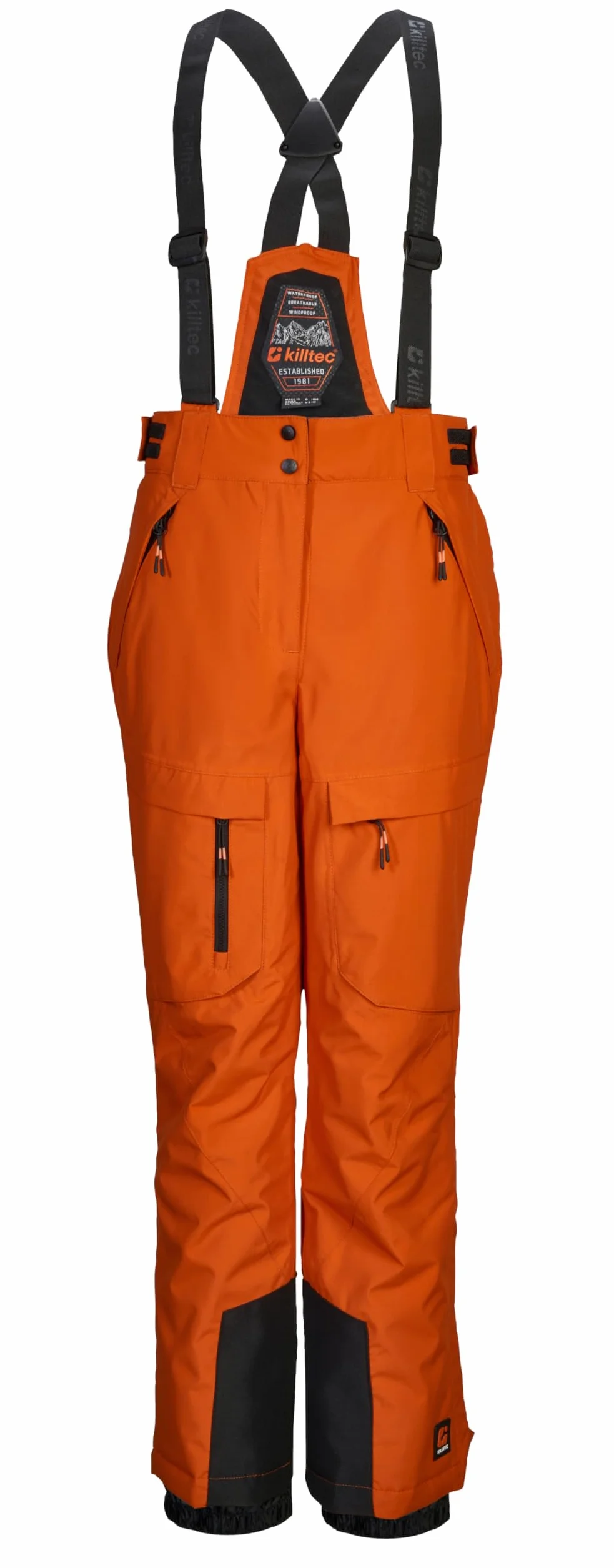 Killtec Ksw 204 Bys Ski Pnts - Spodnie narciarskie/spodnie funkcyjne z odpinanym szelkami, łapaczem śniegu i ochroną krawędzi Chłopcy