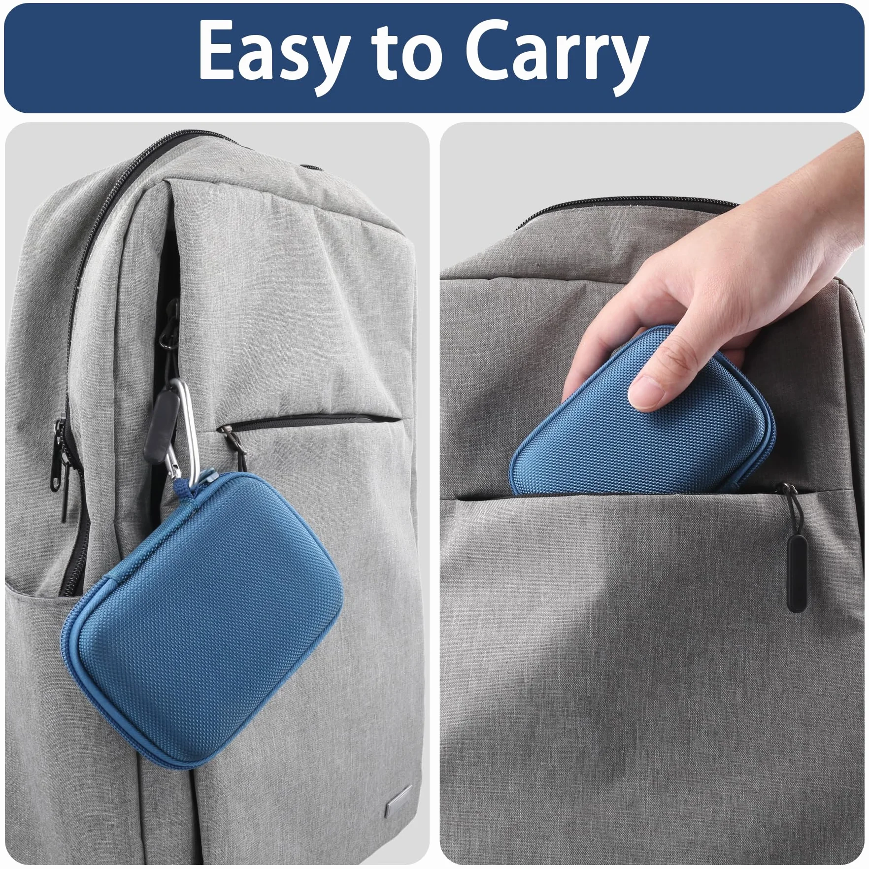 Khanka Etui Twardy Futerał do Przenoszenia, Etui do Przechowywania Kompatybilne z Note AI Rejestrator Audio z Karabińczykiem, Niebieski