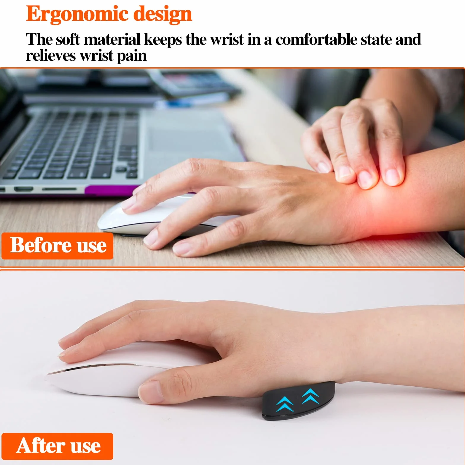 Sliverdew Wrist Rest podkładka pod mysz, ergonomiczna podkładka pod nadgarstek, przesuwana podkładka pod nadgarstek, do pracy biurowej, gier, kodowania