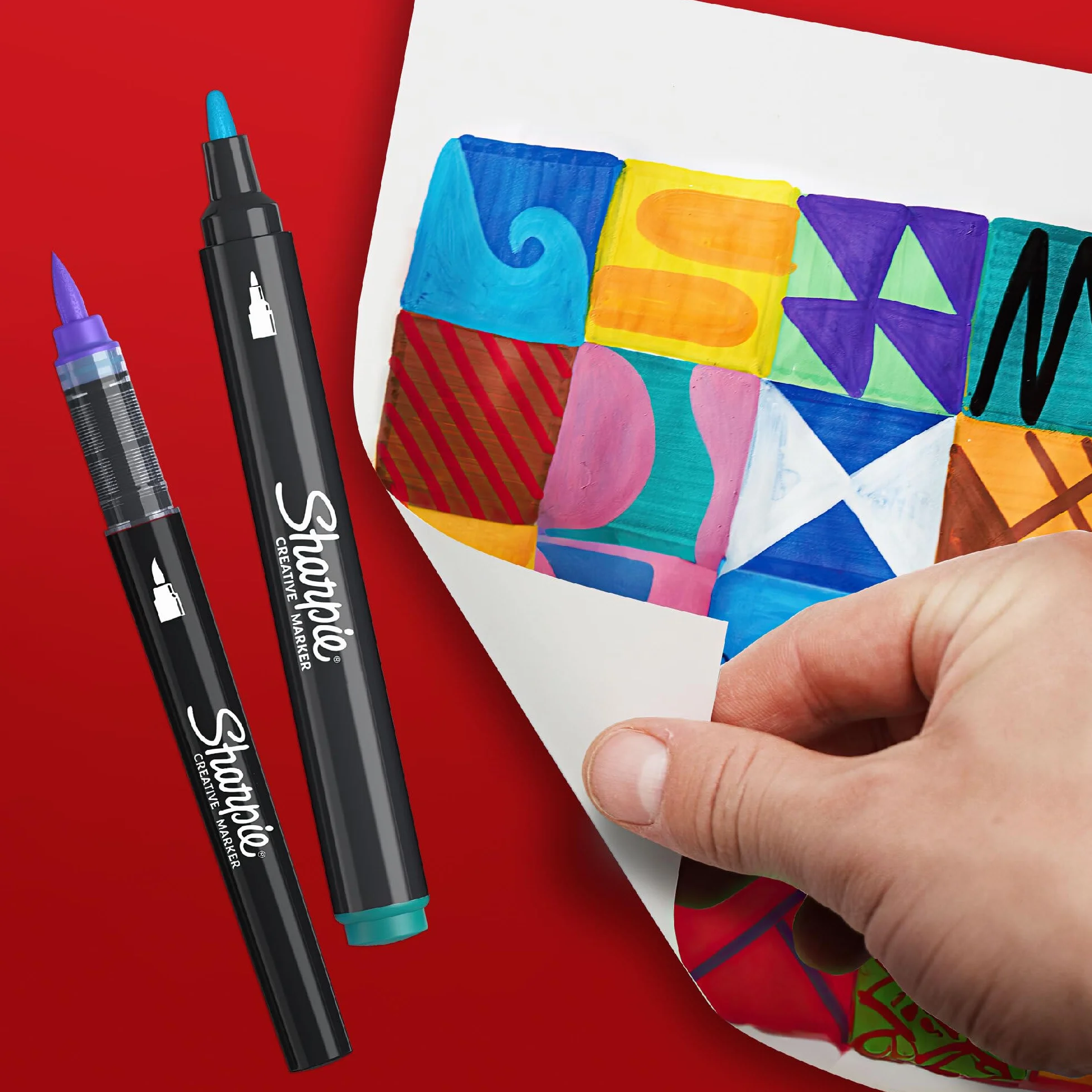 Sharpie Kreatywne markery, akrylowe markery na bazie wody, końcówka pociskowa, różne kolory, 2 sztuki