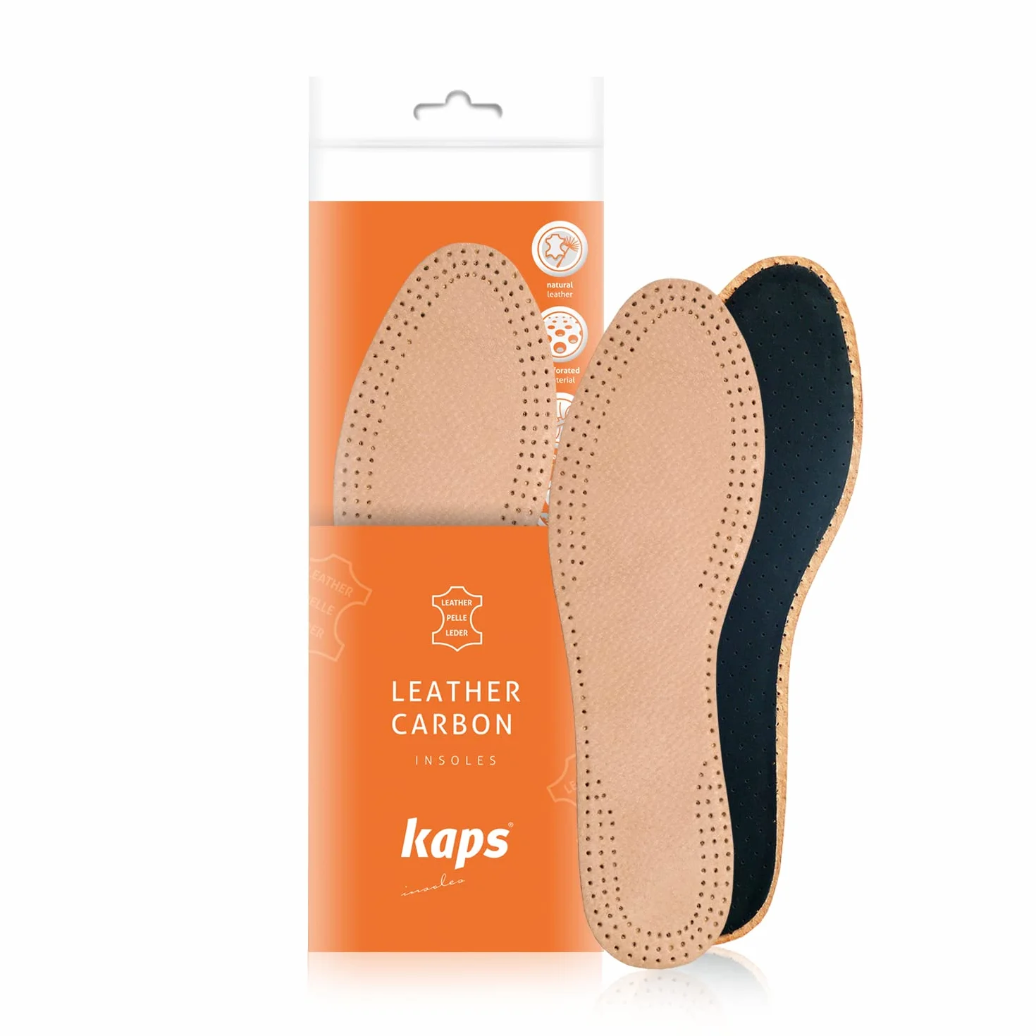 Kaps Leather Carbon - Eleganckie i Komfortowe Wkładki Do Butów dla Kobiet. Wykonane z Naturalnej Skóry oraz Pianki Lateksowej Z Węglem Aktywnym. Idealne do Botek oraz Sandałów (Kobiety 41 EUR)