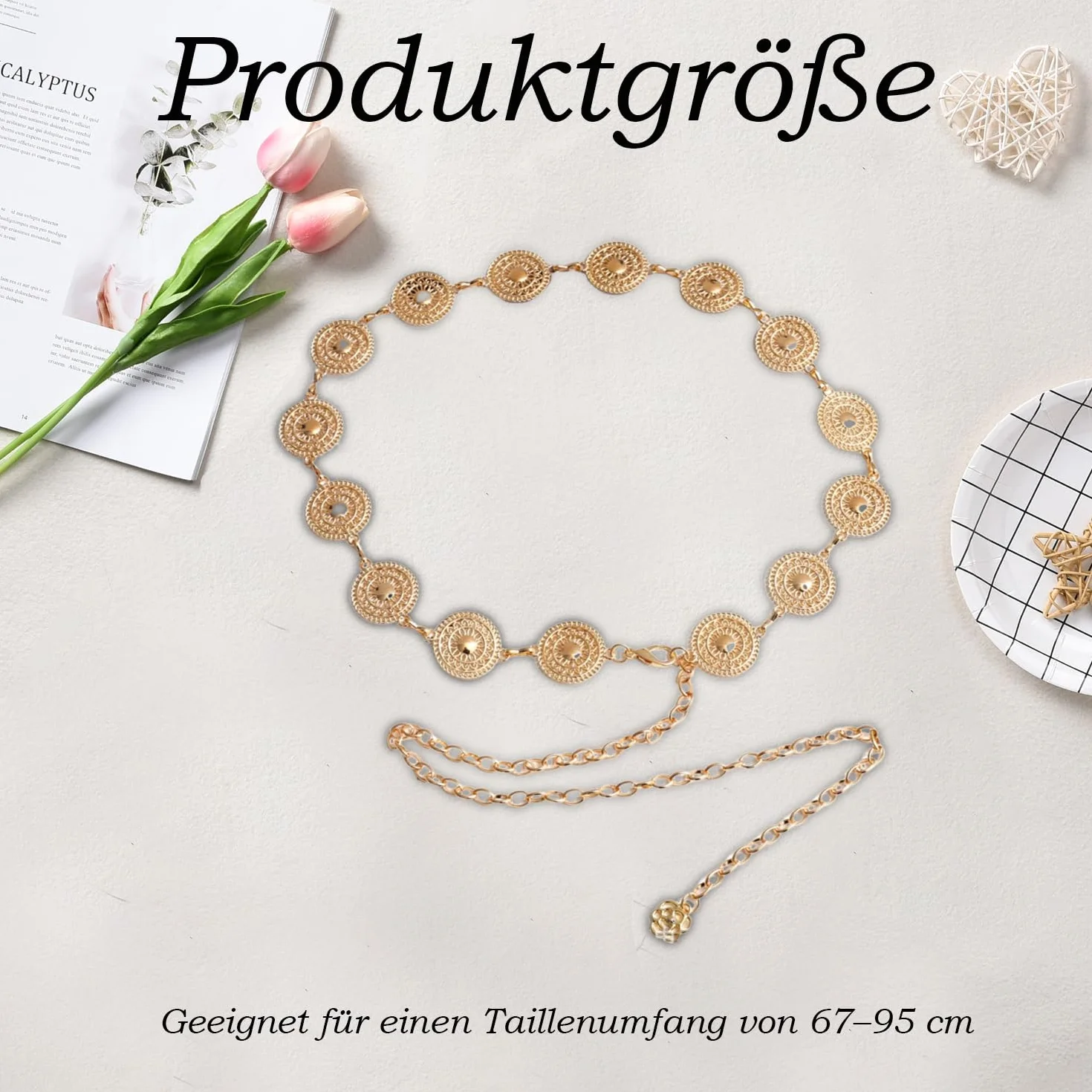 Łańcuszek na talię, złoty łańcuszek na brzuch, damski, boho, do sukienki, łańcuszek na talię, biżuteria do ciała, średniowieczny vintage, regulowany metalowy łańcuszek na ciało, biżuteria, 117 cm