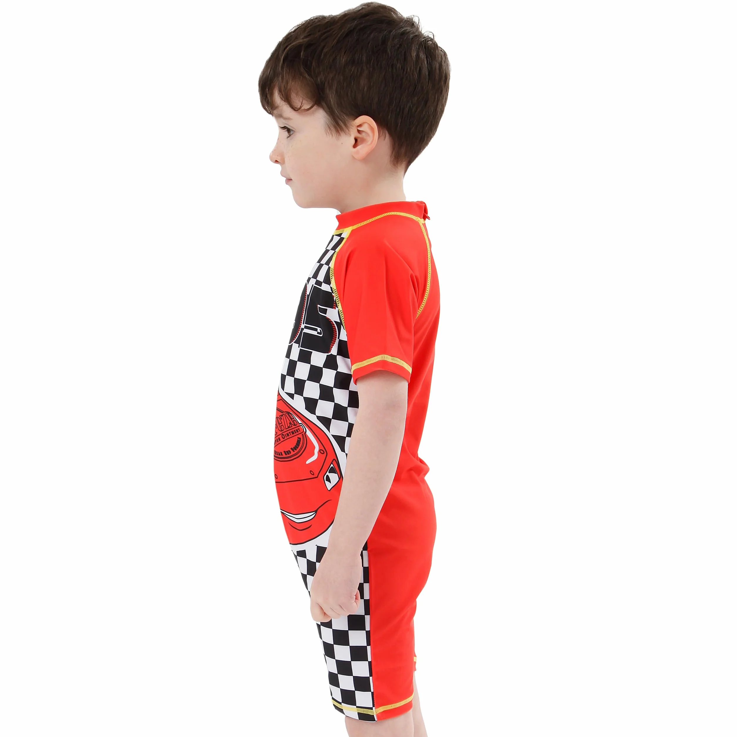 Kostium kąpielowy Disney dla chłopców | Jednoczęściowy kostium kąpielowy Błyskawica McQueen Cars dla chłopców