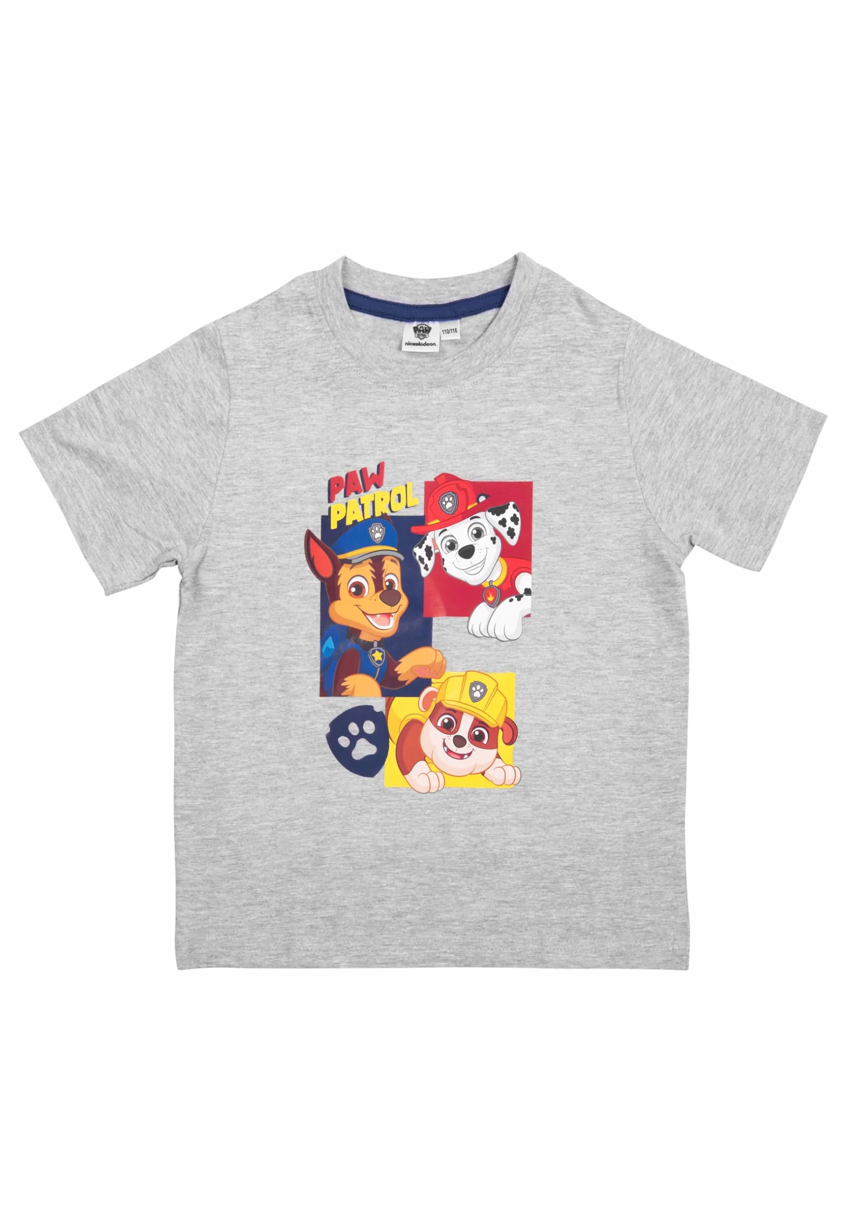 Psi Patrol T-shirt dla chłopców – Chase, Marshall & Rubble - koszulka dziecięca z krótkim rękawem szara