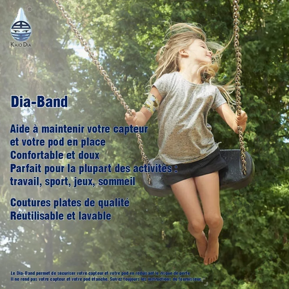 Dia-Band dla dzieci, opaska podtrzymująca i ochronna do czujnika glikemii Freestyle Libre, Medtronic, Dexcom lub Omnipod - opaska na głowę dla cukrzycy wielokrotnego użytku (Junior.XS (17-19 cm))