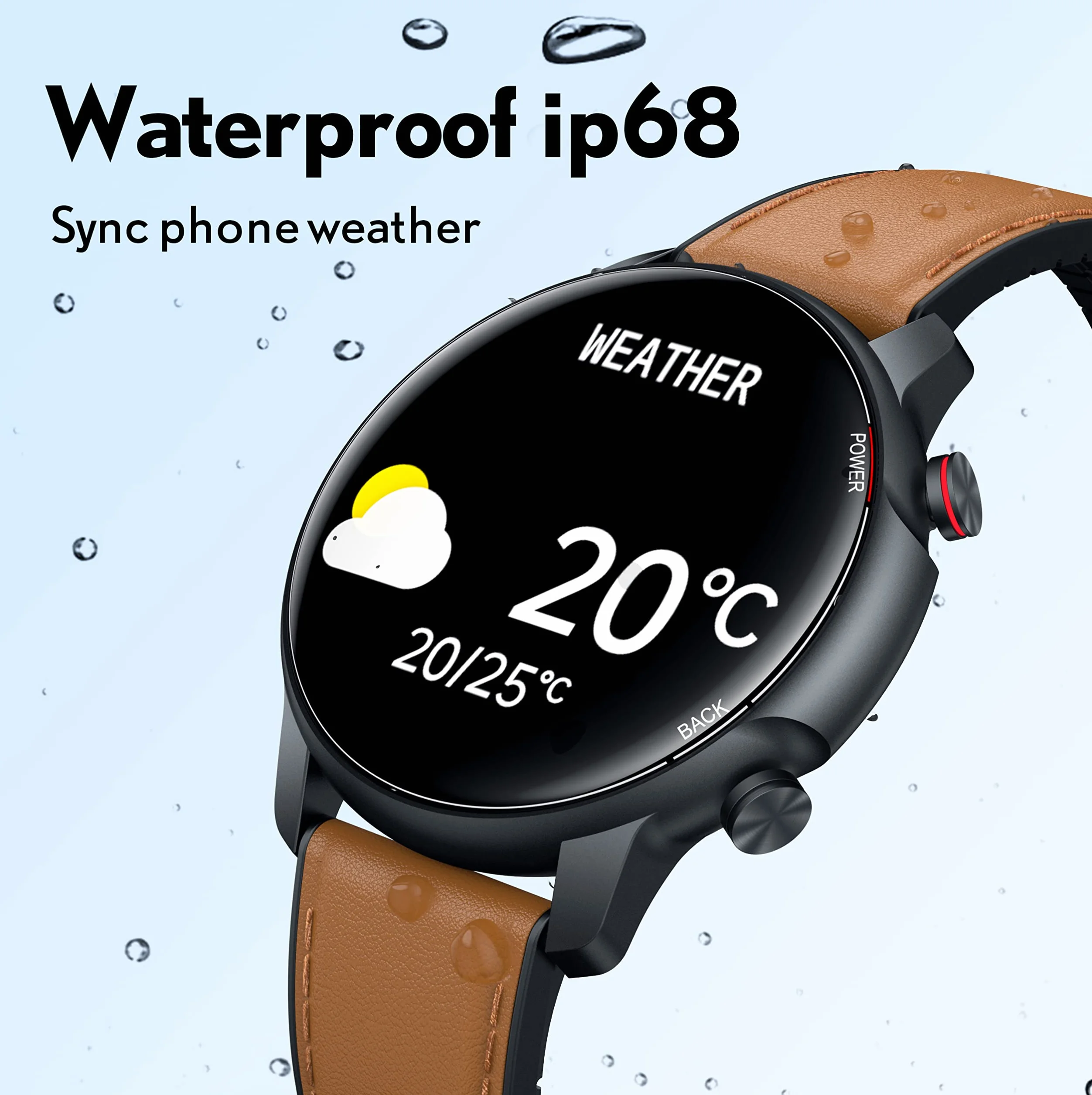 Męski smartwatch sportowy Smartwatch - 1,32 cala, wodoodporny ekran dotykowy IP68, inteligentna bransoletka z monitorem snu, tętna, krokomierz, tracker fitness, dla Androida, iOS, okrągła skóra