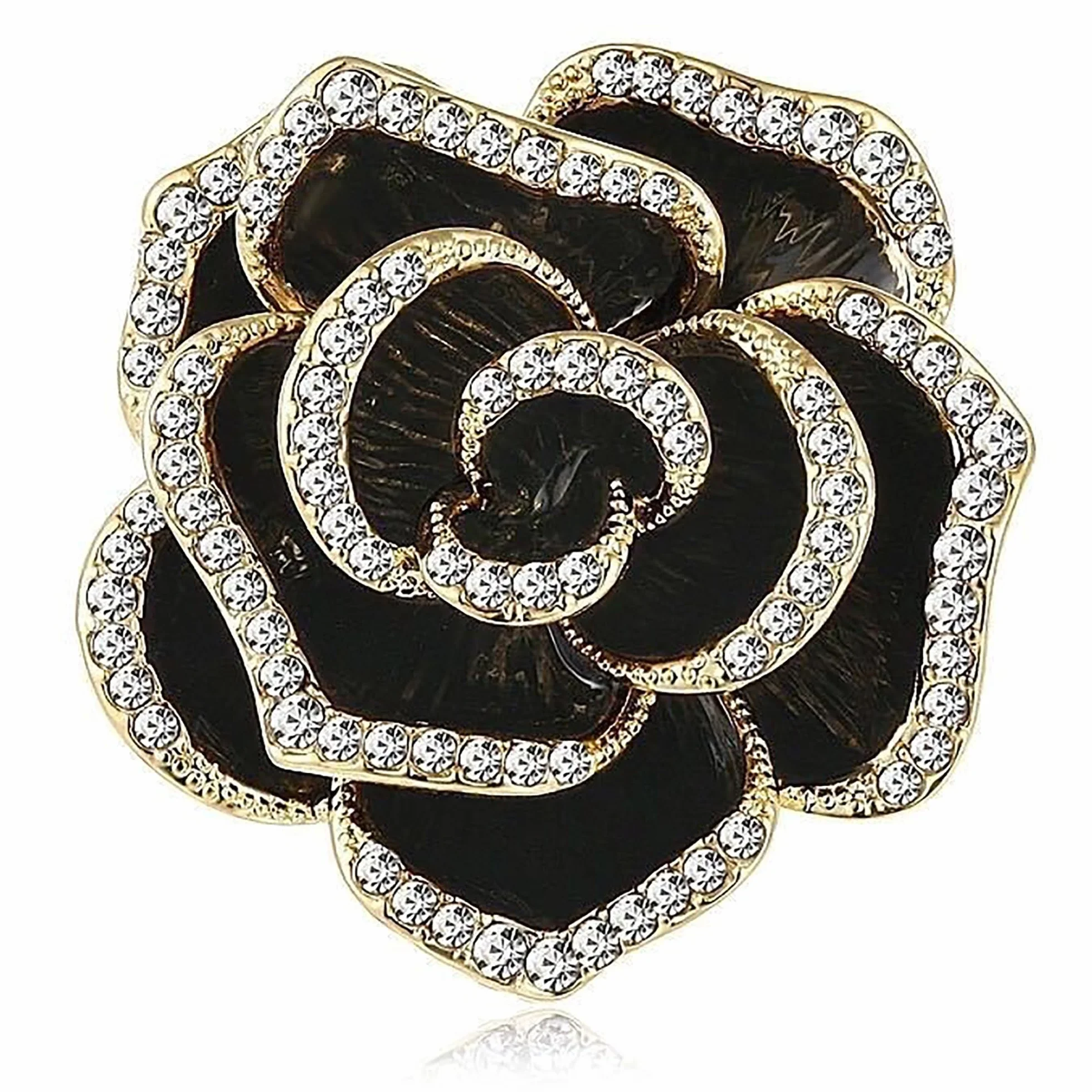 Vintage elegancka unikalna broszka z kryształem, modna broszka z kryształem górskim, odznaki pin, akcesoria biżuteria prezenty, guzik z kryształu górskiego, szaliki klamra broszka z kwiatami, stanik