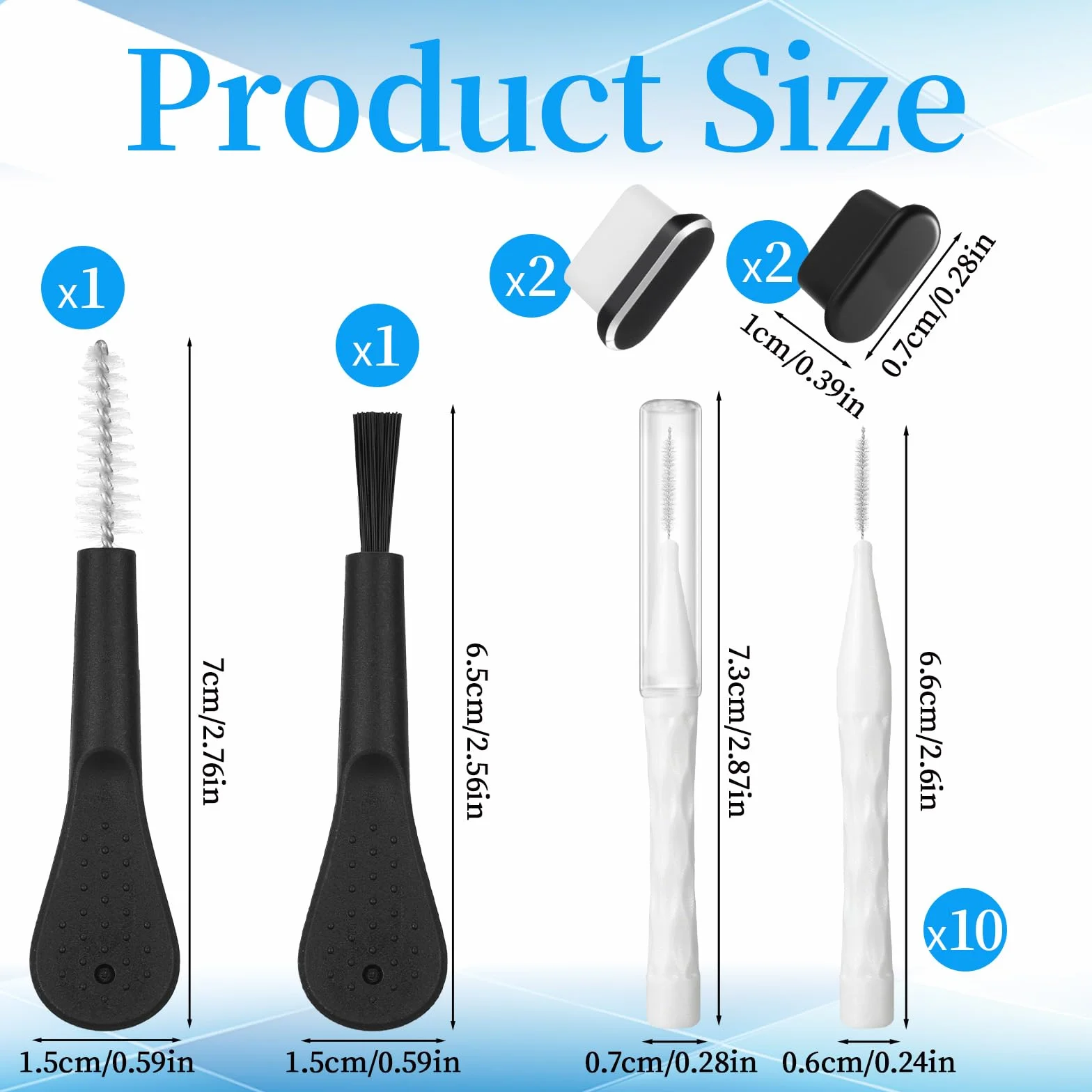 Zestaw 16 szt. USB C do czyszczenia telefonu komórkowego, głośnika, słuchawek, szczotek do czyszczenia, bez zapychania się, mini szczotka do czyszczenia 16 Pro Max, laptopów, keyboard cleaner (biała)