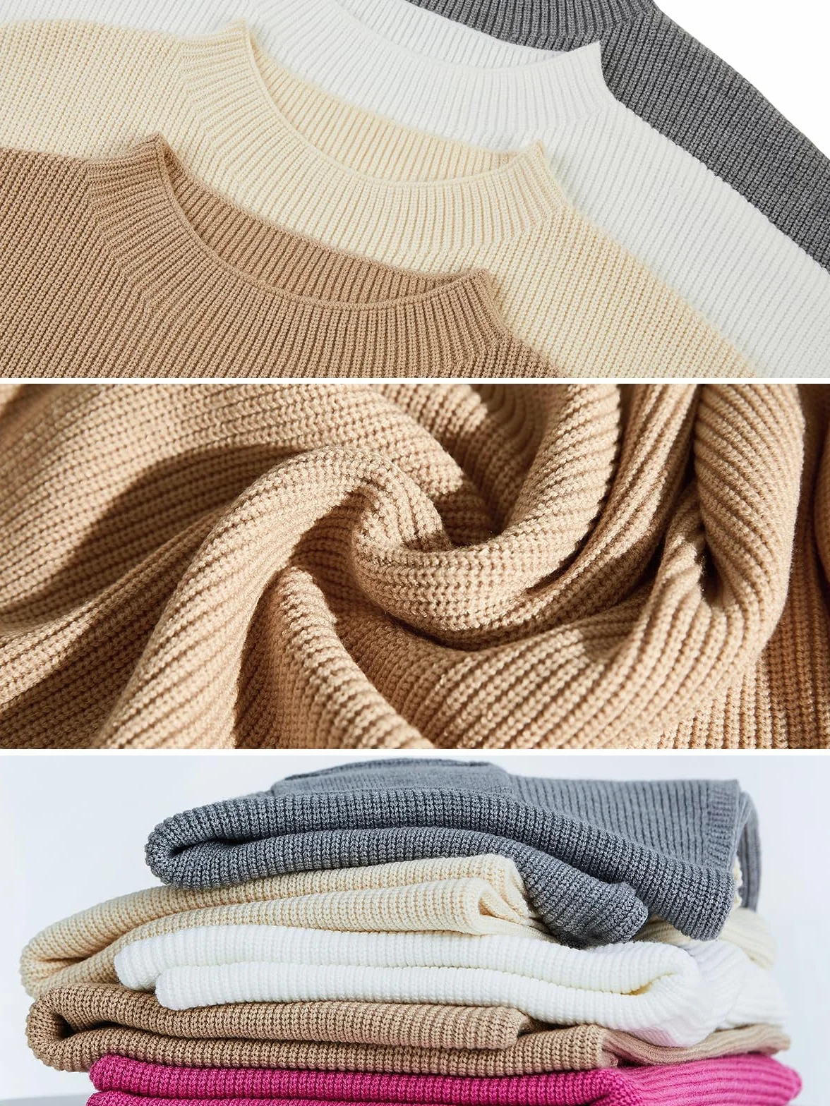 Saodimallsu Damski T-shirt sweter letni krótki rękaw sweter z dzianiny górna część okrągły dekolt lekki sweter z dzianiny basic topy koszulka koszulka z kieszenią