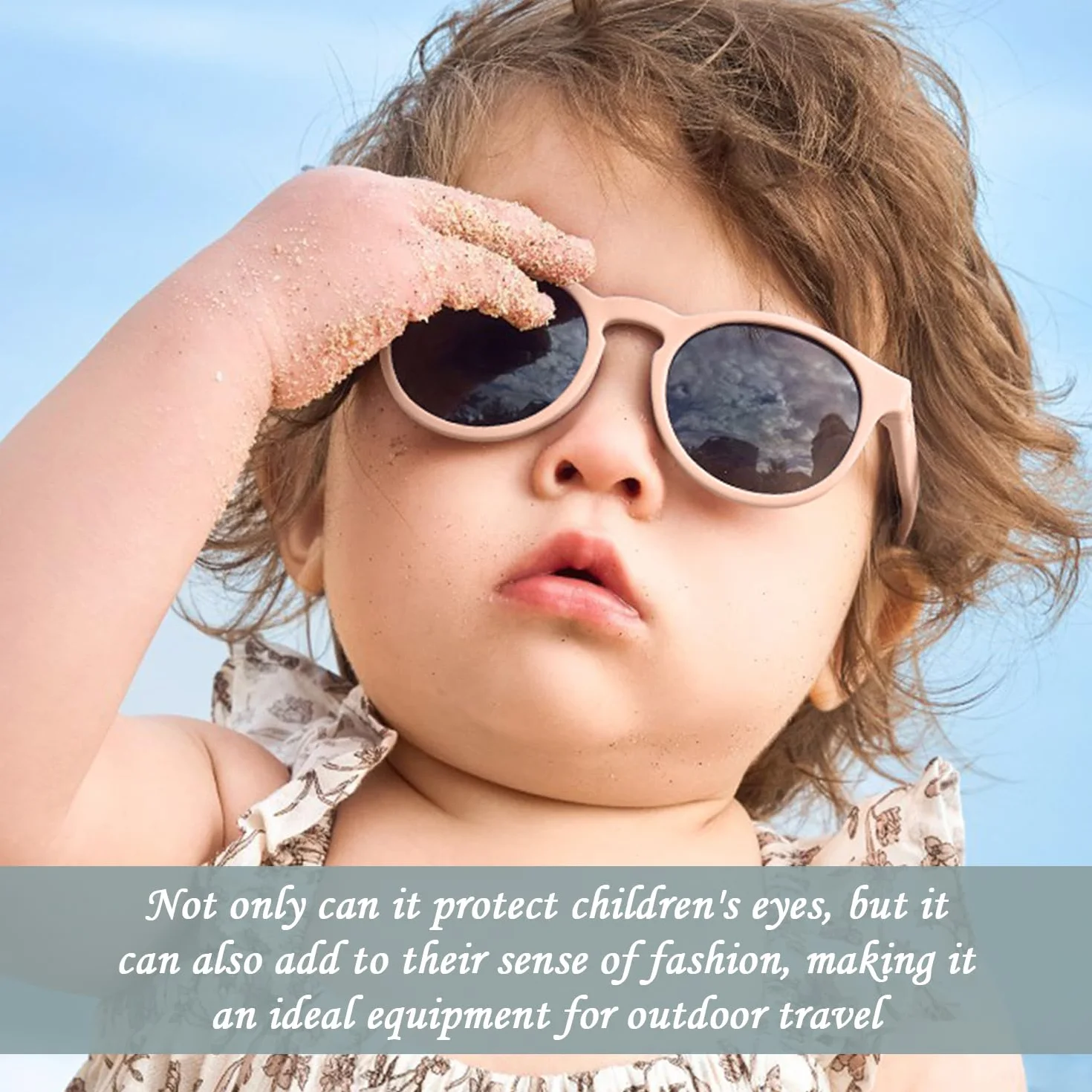 2 szt. Silikonowe Okulary Dziecięce, Okulary Przeciwsłoneczne, Jagnięce Okulary Przeciwsłoneczne, Sprzęt Podróżny Na Zewnątrz Sprzęt Do Ochrony Przeciwsłonecznej., Niebieski, szary, 70AA