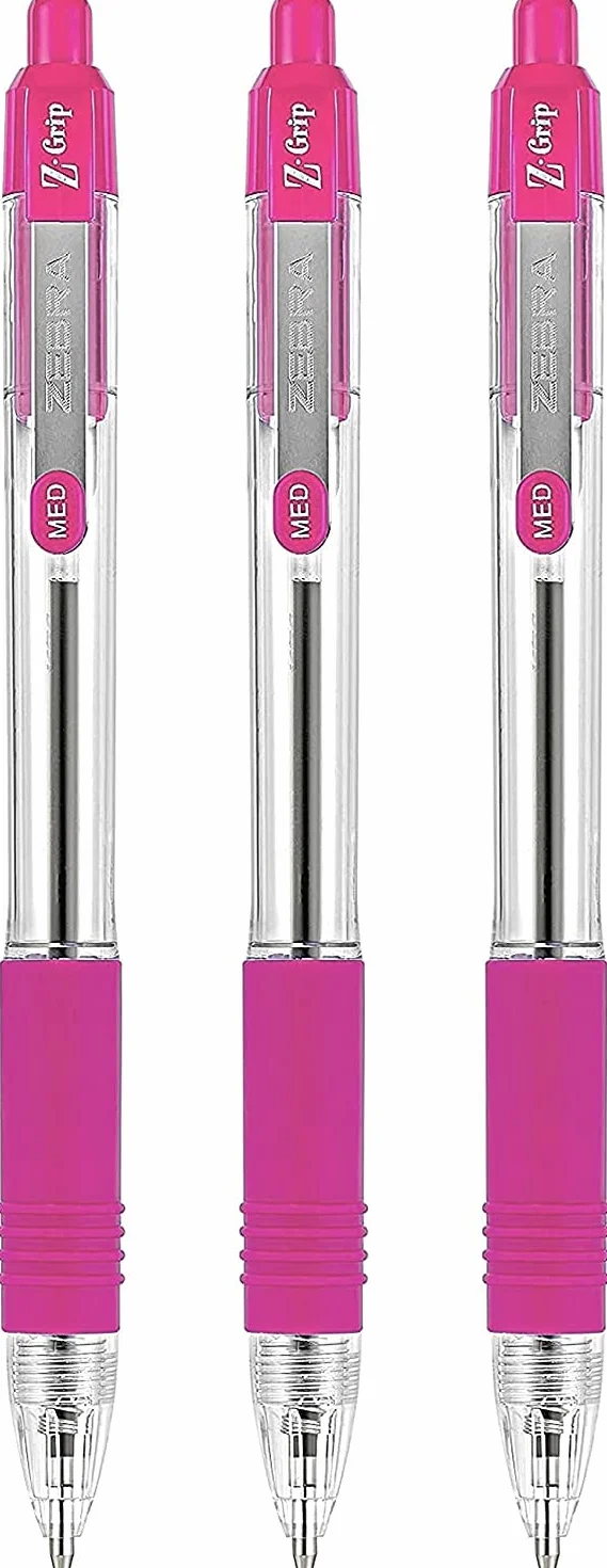 Zebra Z-Grip chowany długopis kulkowy - stalówka 1,0 mm - różowy atrament - (3)