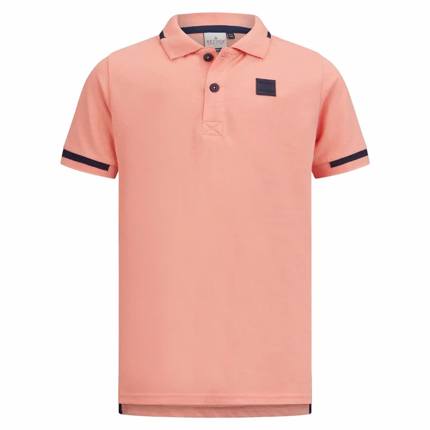 Retour Jeans Boys Polo Shirt Lucas in The Color Fresh Coral, Fresh Coral, 2-3 lat
