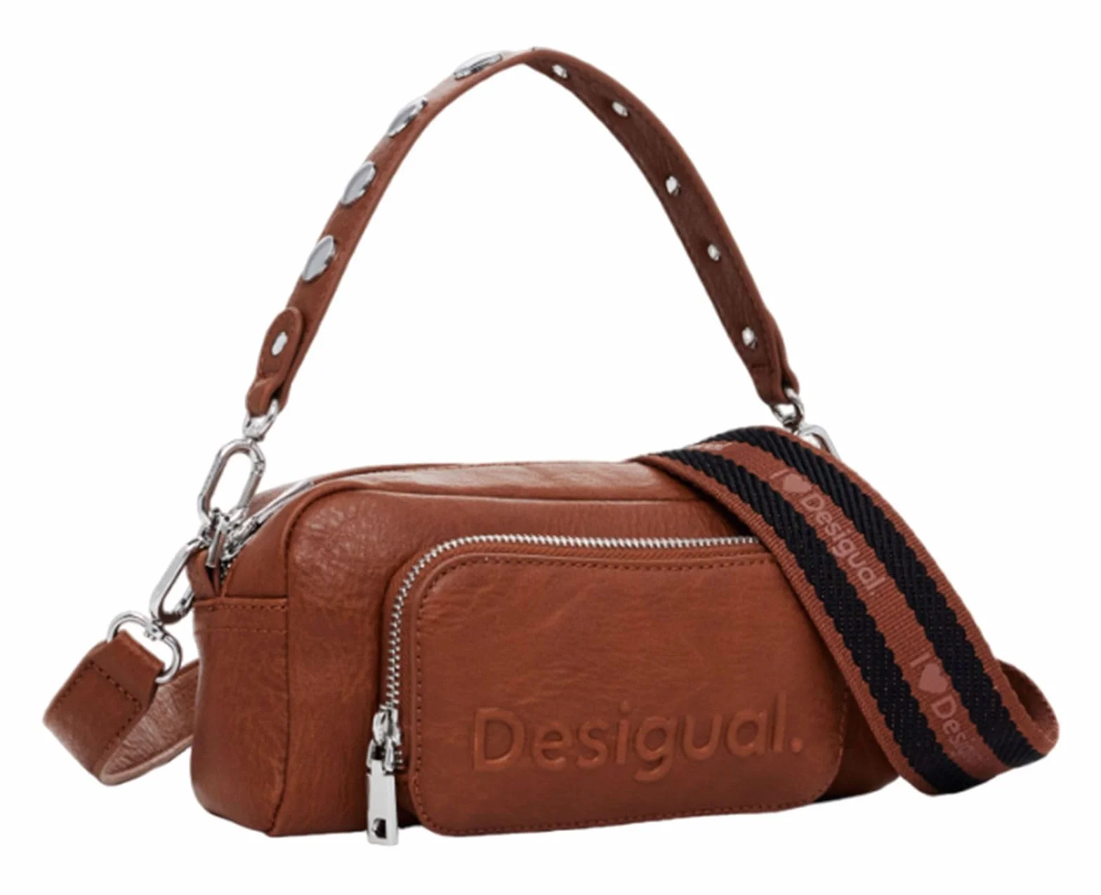 Desigual Women's Accessories PU Across Body Bag, brązowa, brązowy