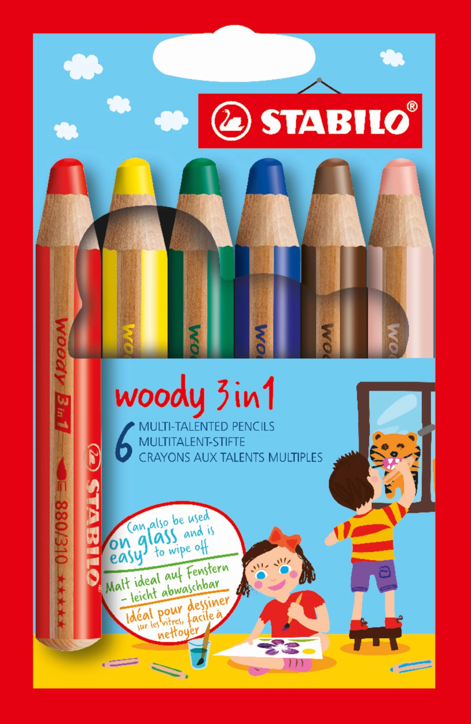 Wielozadaniowa kredka STABILO woody 3-in-1 etui 6 kolorów