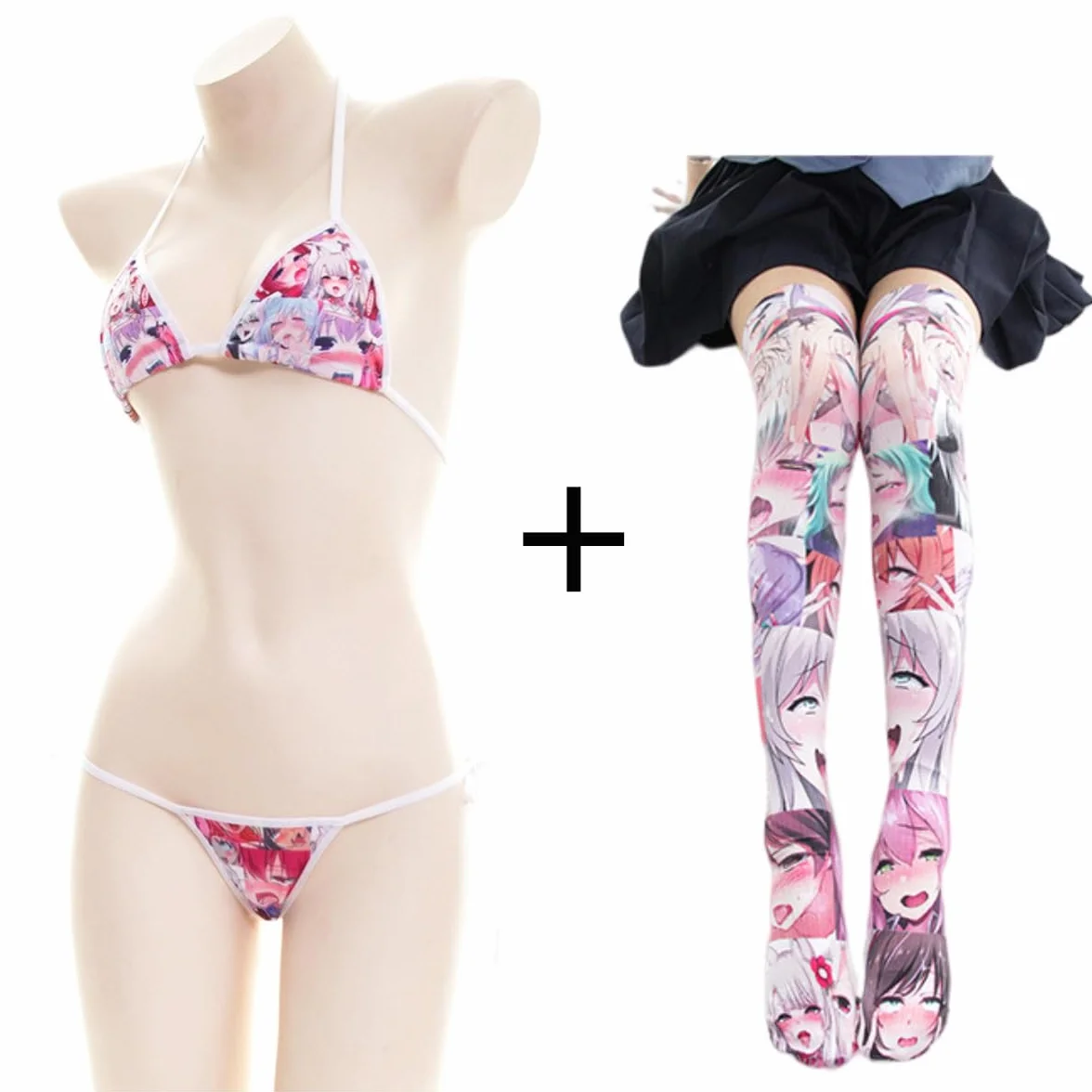 SINROYEE Anime Kawaii seksowny zestaw bielizny dla kobiet - japońskie mikro bikini cosplay bielizna egzotyczne anime cosplay strój