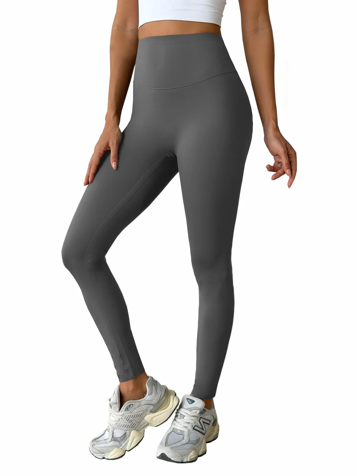 Fisoew Damskie legginsy z wysokim stanem, nieprzezroczyste, elastyczne spodnie sportowe do uprawiania sportu, jogi, gimnastyki