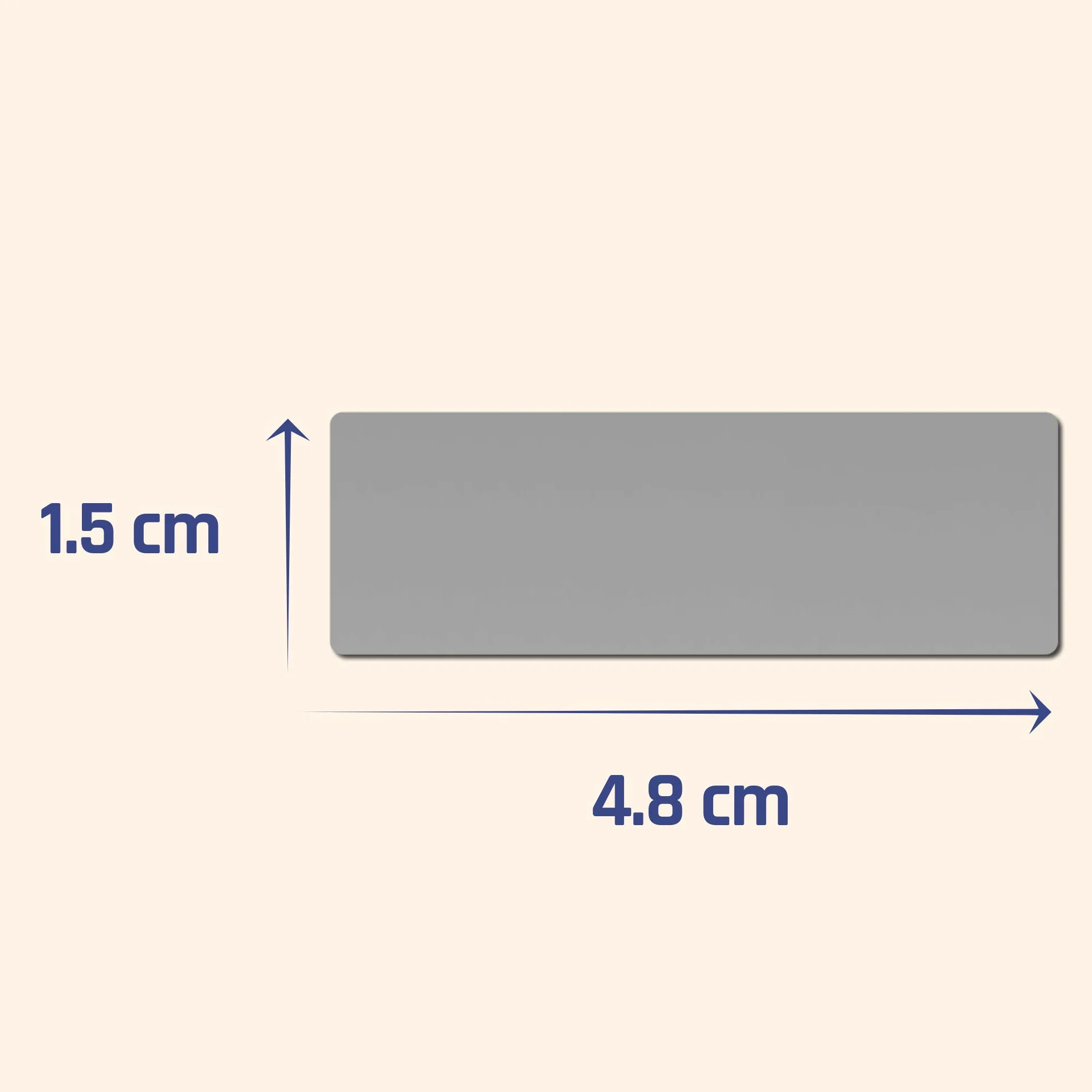 150 Sztuk, 48 x 15 mm - Naklejki Zdrapki Zdrapywania, Szary