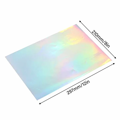 Papier do Naklejek Holograficznych, 22 Arkusze A4 Papier do Naklejek Holograficznych do Druku 8 X 12 Cali do Drukarek Atramentowych, Kserokopiarek, Drukarek Laserowych,
