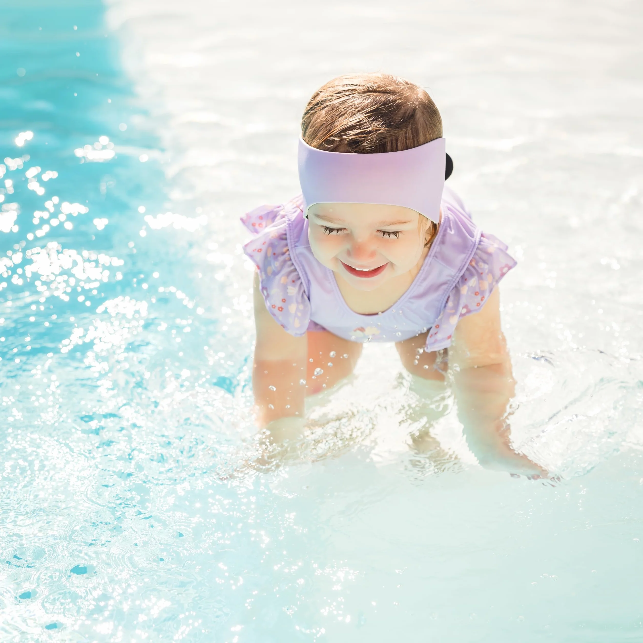 Splash About Happy Nappy kostium kąpielowy z falbankami, kolor liliowy, 6-12 miesięcy