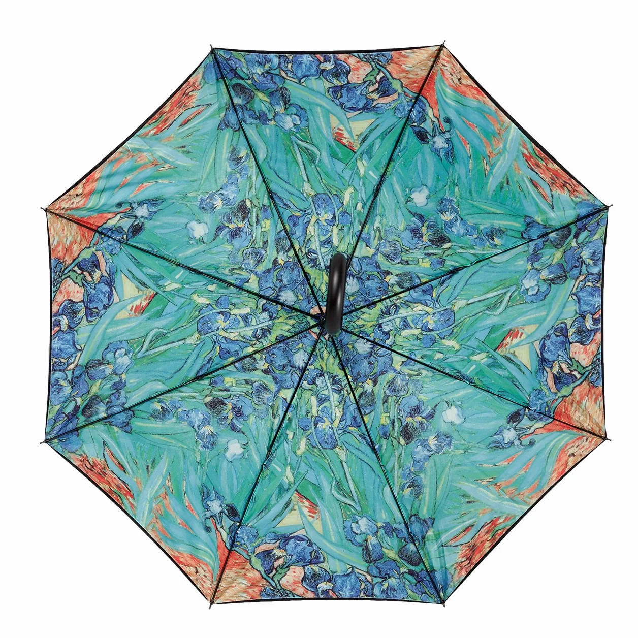 VON LILIENFELD Parasol automatyczny damski dwuwarstwowy artystyczny motyw kwiatowy Vincent Van Gogh: Irysy