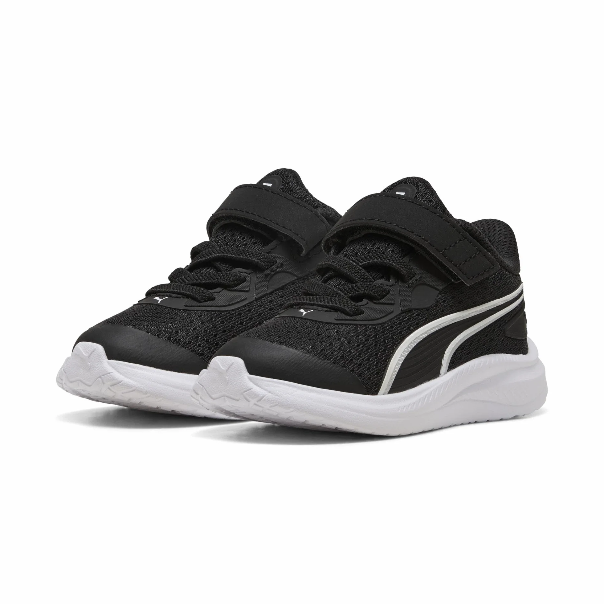PUMA Unisex Baby Skyrocket 2 AC+ INF trampki, czarno-białe, srebrne, 40 EU, Puma Czarny PUMA Biały PUMA Srebrny, 8.5 UK