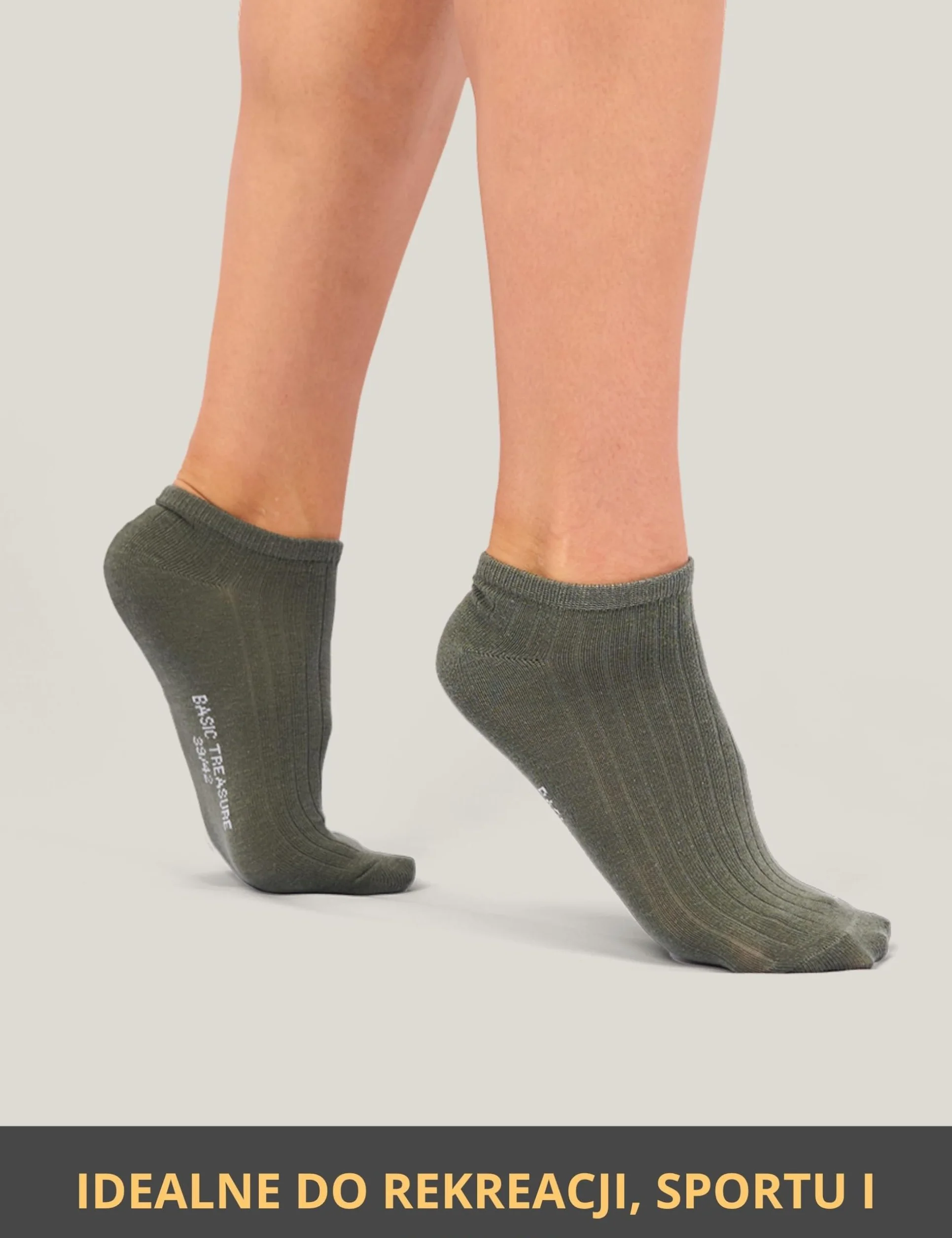 Basic Treasure Skarpetki damskie typu sneaker, 10 sztuk, bawełniane, do kostki, z głębokim dekoltem, mix, standardowe.