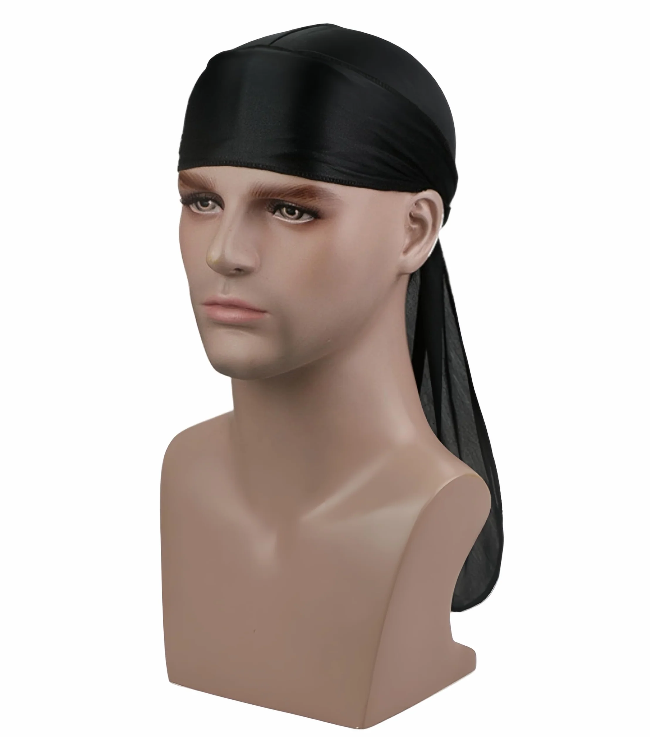 Proumhang Długi Ogon Durag,Opaska na Głowę Unisex Durag 360 Waves,Kapelusz Turban,Szerokie Paski,Bandana Piracka,Codzienna Dekoracja Hip-Hopowa dla Kobiet i Mężczyzn