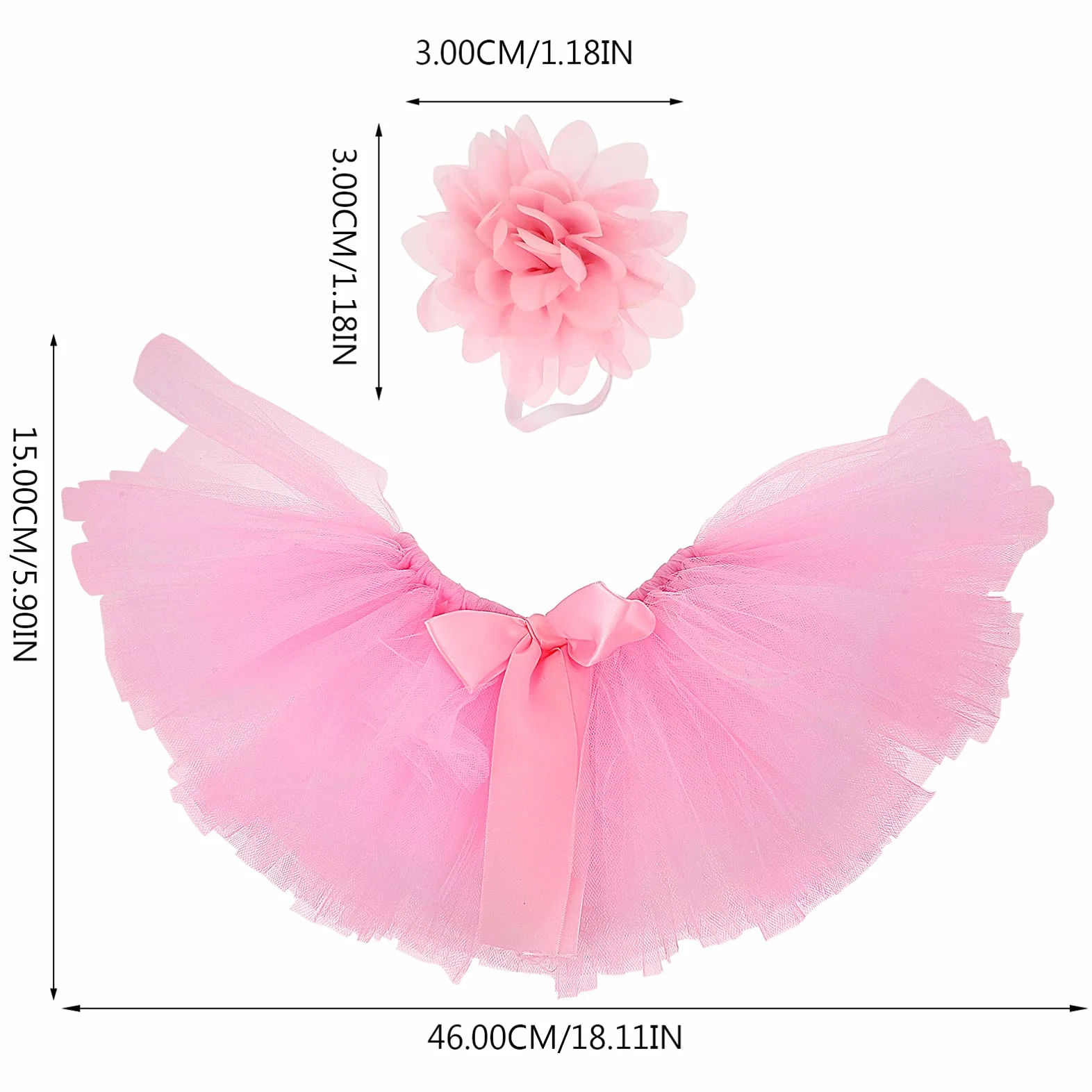 Toddmomy 2 szt. spódniczka tutu dla dziewczynki, tiulowa sukienka dla noworodków, sukienka na pieluchę, kostium, ubranie do fotografii rekwizyt na urodziny, baby shower
