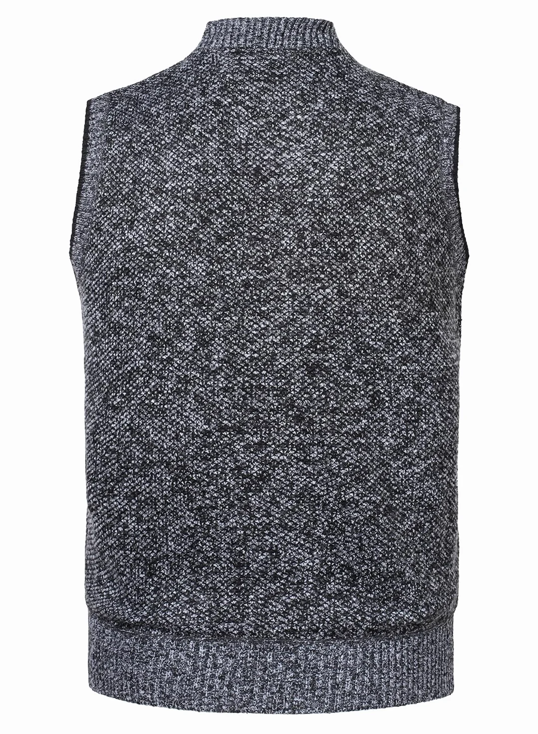 Męski dzianinowy kardigan bez rękawów, zamek błyskawiczny, dekolt w serek, kamizelka, klasyczny sweter z dzianiny, kamizelka slim fit, kurtka, topy z kieszeniami