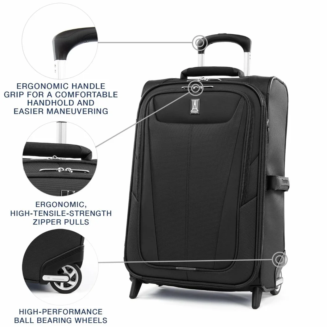 Travelpro Maxlite 5 56 cm rozszerzana walizka podręczna na kółkach, Czarny, Carry-on 22-Inch, Maxlite 5 Softside lekki rozszerzany bagaż pionowy