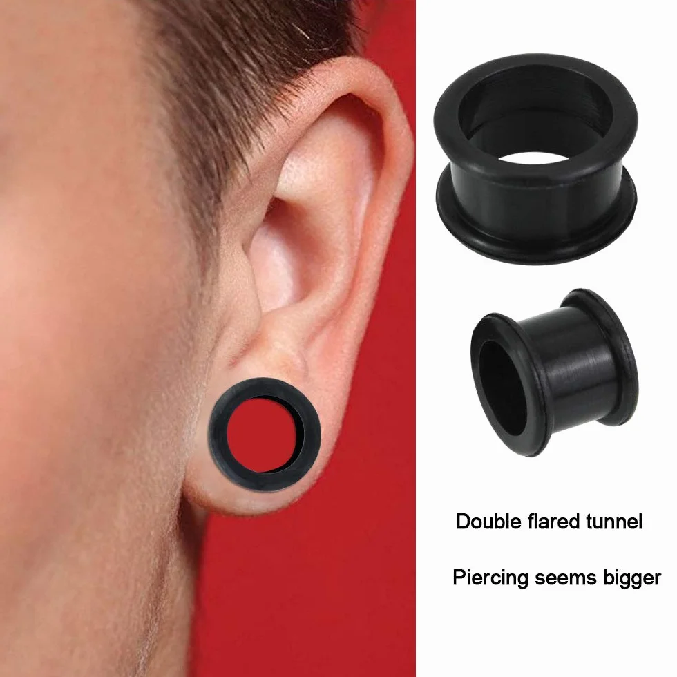 KBNIAN Zestaw do rozciągania uszu, miękkie, silikonowe, tunele do uszu, rozmiar 2 g, 00 g, 0 g, 6 mm, 8 mm, 10 mm, 12 mm, 14 mm, 16 mm, 18 mm, 20 mm, zatyczki do piercingu, przedłużacze uszu dla