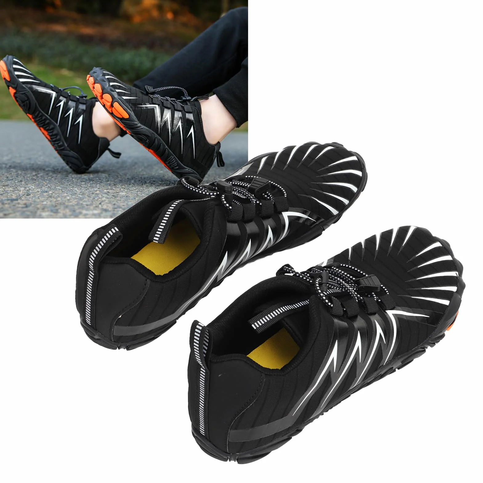 1 para Czarnych Męskich Odkrytych Butów Turystycznych Oddychające Buty Sportowe Buty do Wspinaczki Biegowej