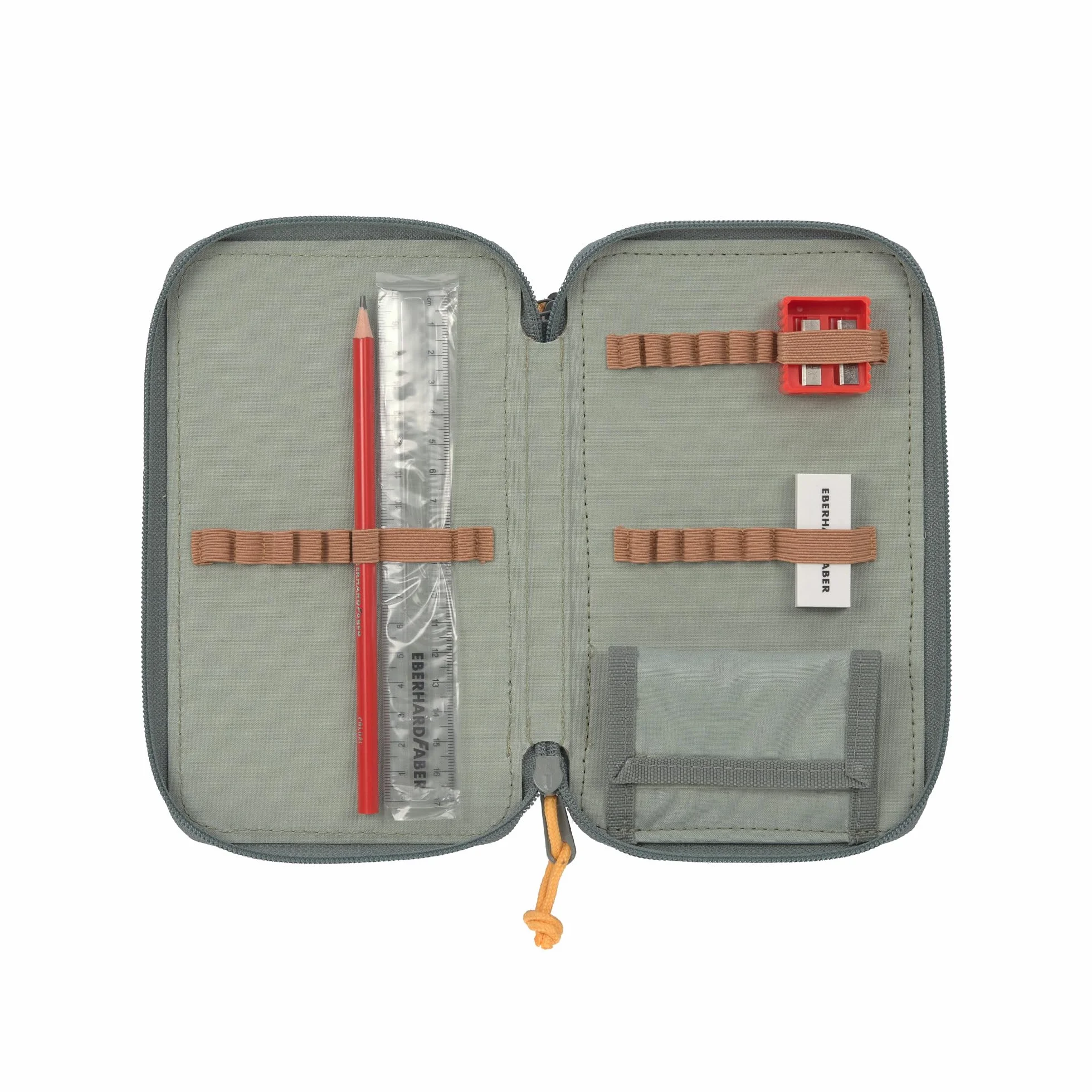 LÄSSIG Piórnik wypełniony 20-częściowy School Triple Pencil Case Unique, zielony, TU EU, Piórnik