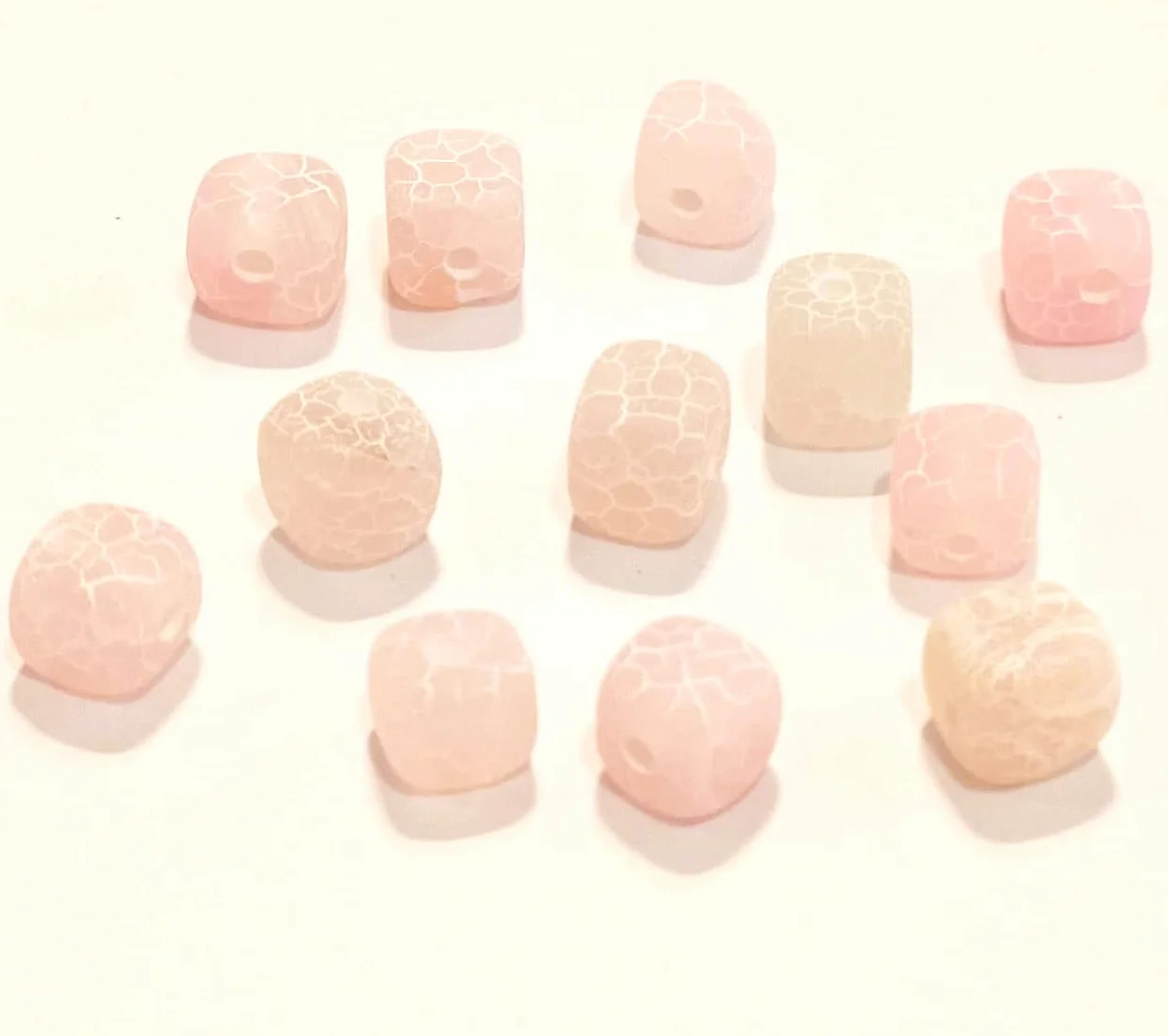Matowy kamień agatowy, perły z kamieni szlachetnych, 8 mm, 12 szt., kamienie naturalne szronowe agat, kamień półszlachetny, perły ozdobne (różowe)