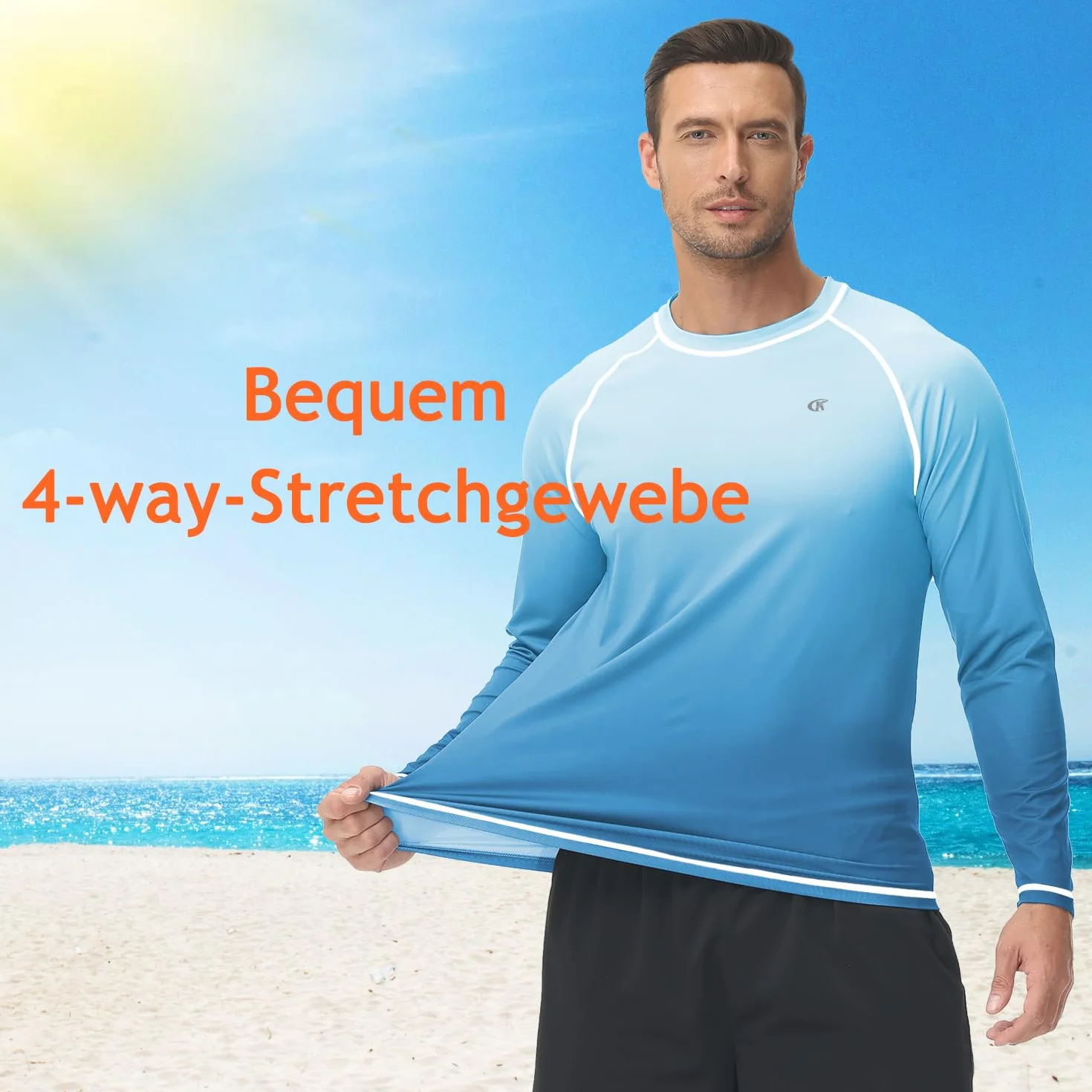 Huayuzh Męska Koszulka Rashguard z Długim Rękawem, Szybkoschnąca, Oddychająca, Do Pływania, Surfowania, Wędkarstwa i Wędrówek