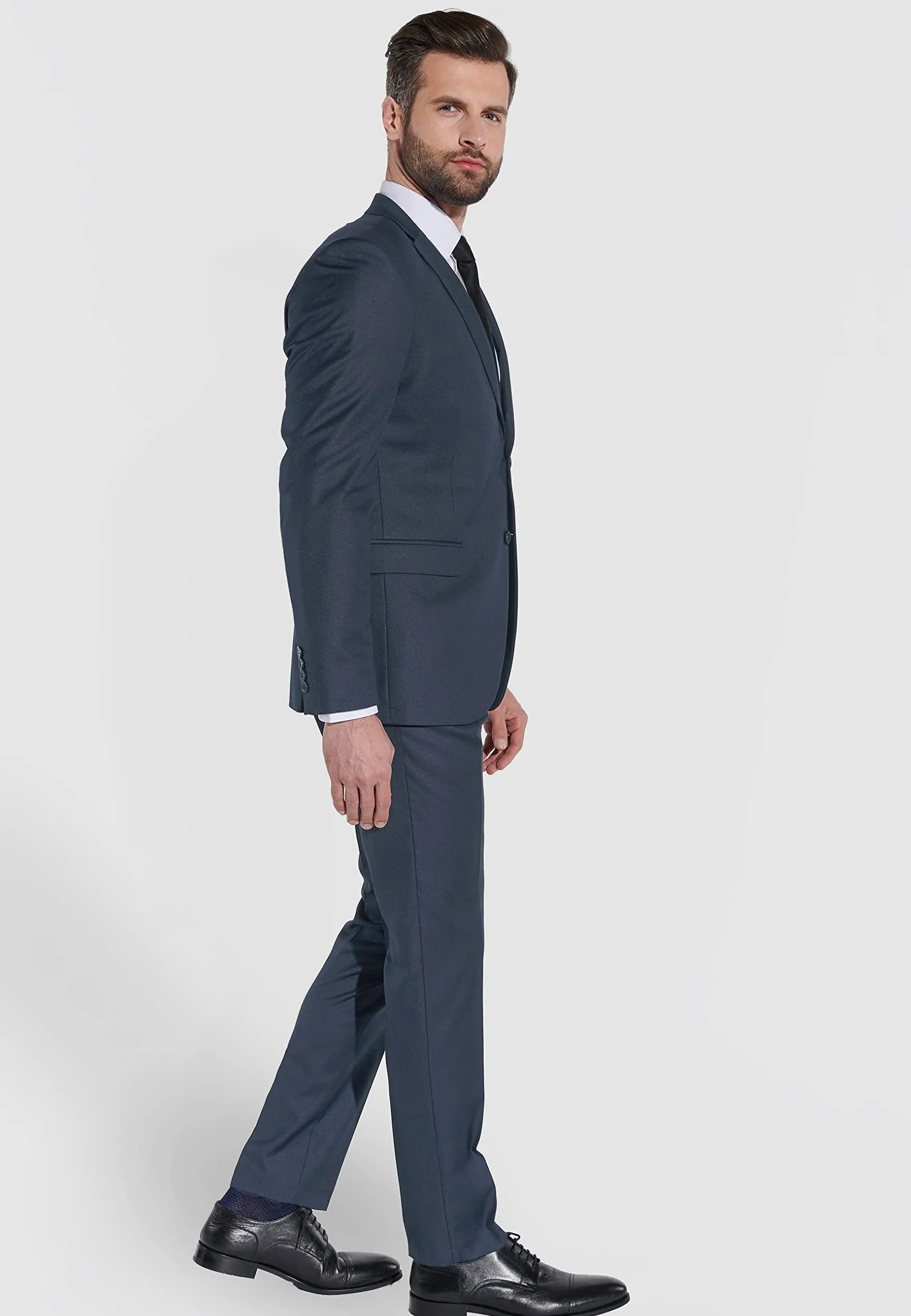 Steffen Klein Męski 2-częściowy garnitur biznesowy slim fit, smoking, marynarka z 2 guzikami