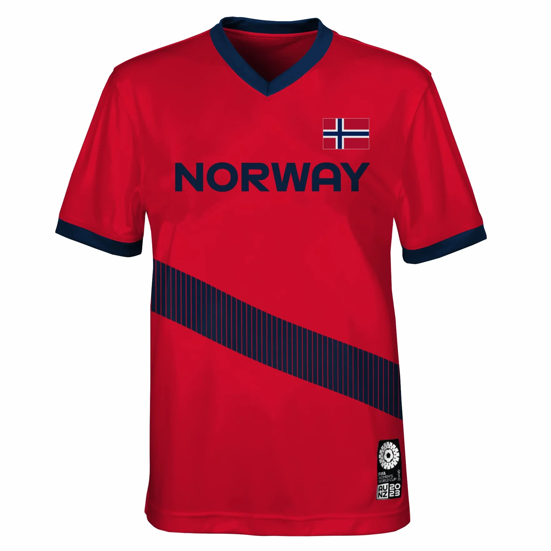 FIFA Oficjalna koszulka 2023 Mistrzostwa Świata w piłce nożnej kobiet w drużynie młodzieżowej, Norwegia koszulka unisex - dla dorosłych (opakowanie 1)