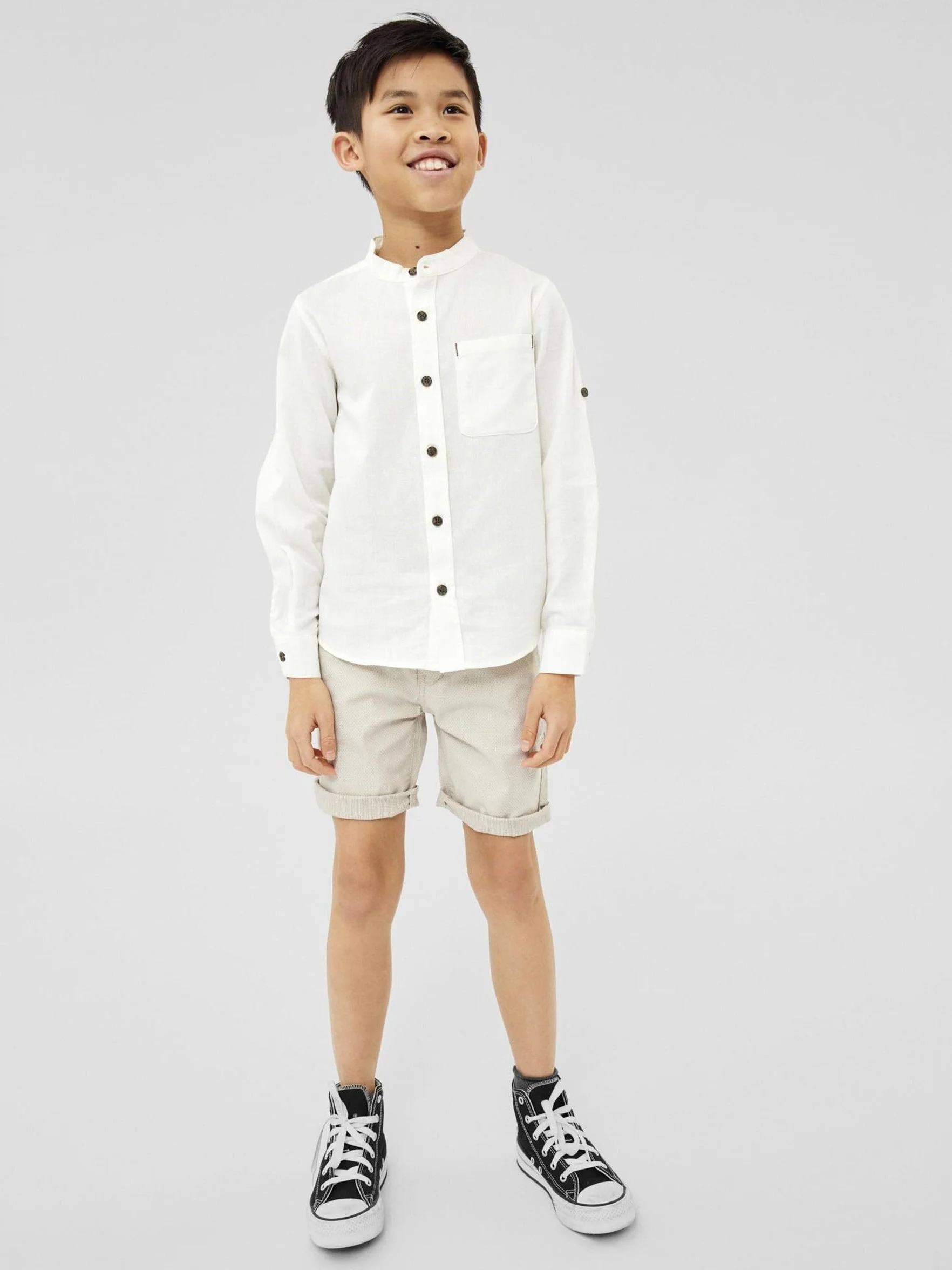 NAME IT Koszula Chłopcy Nkmfish Ls Shirt Ff Noos
